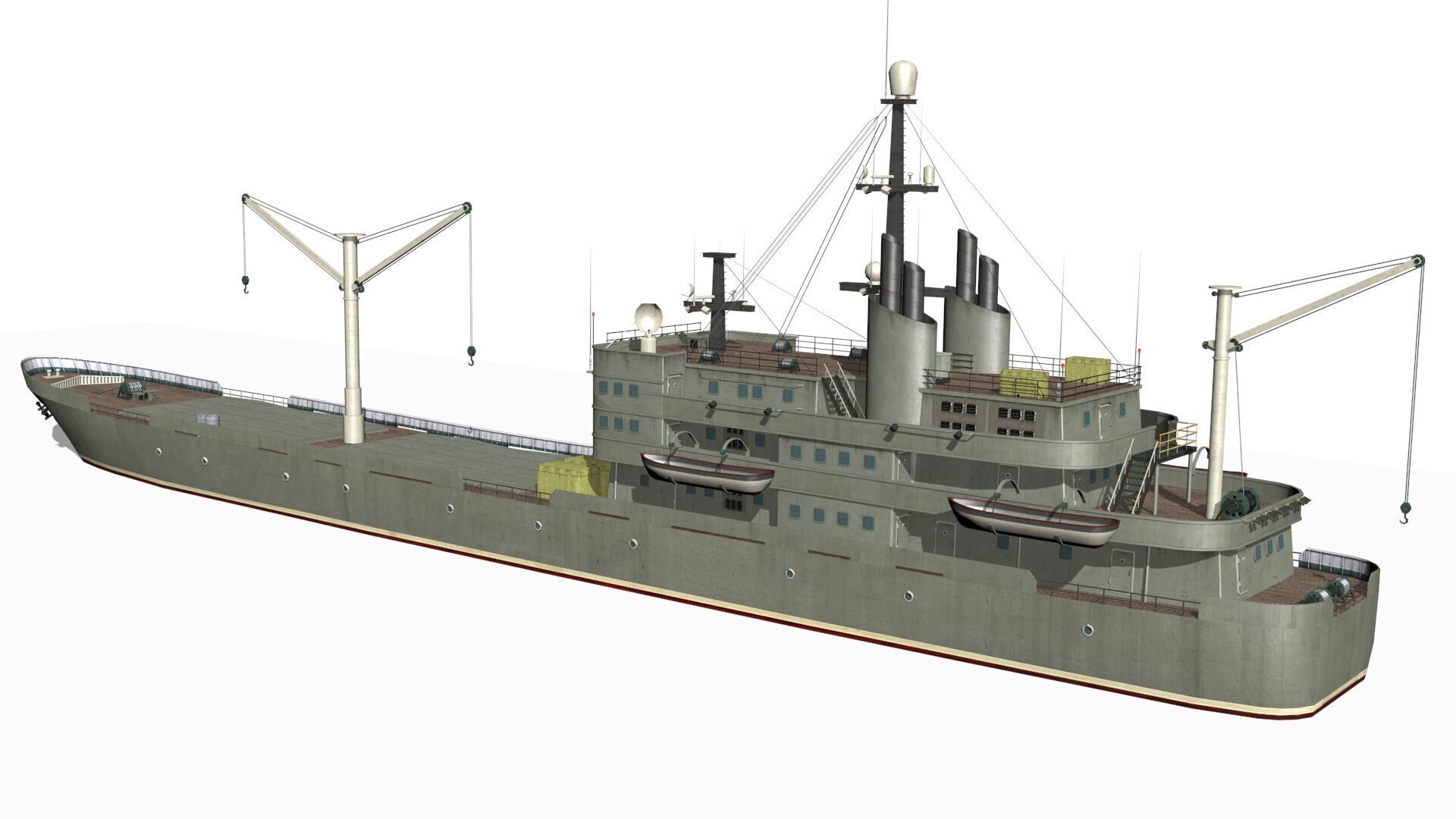 old ship Low-poly 3D model_3