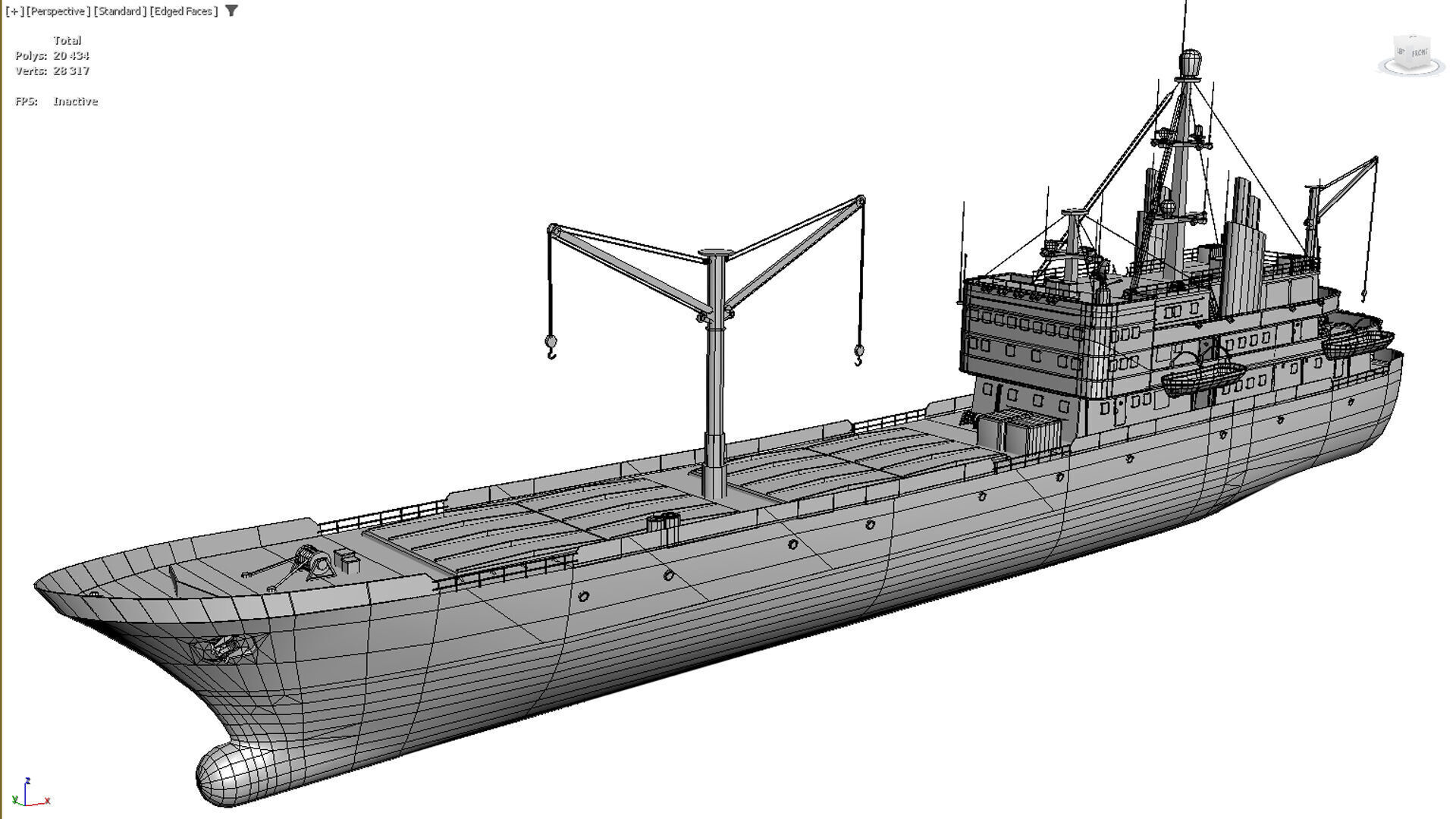 old ship Low-poly 3D model_11