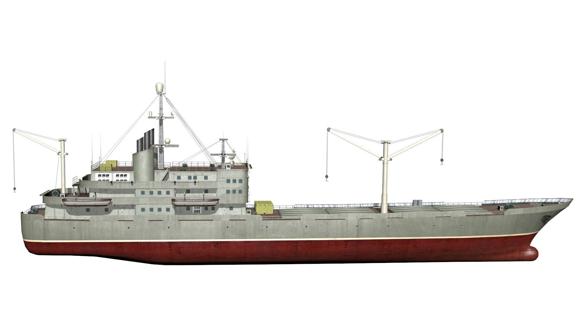 old ship Low-poly 3D model_8