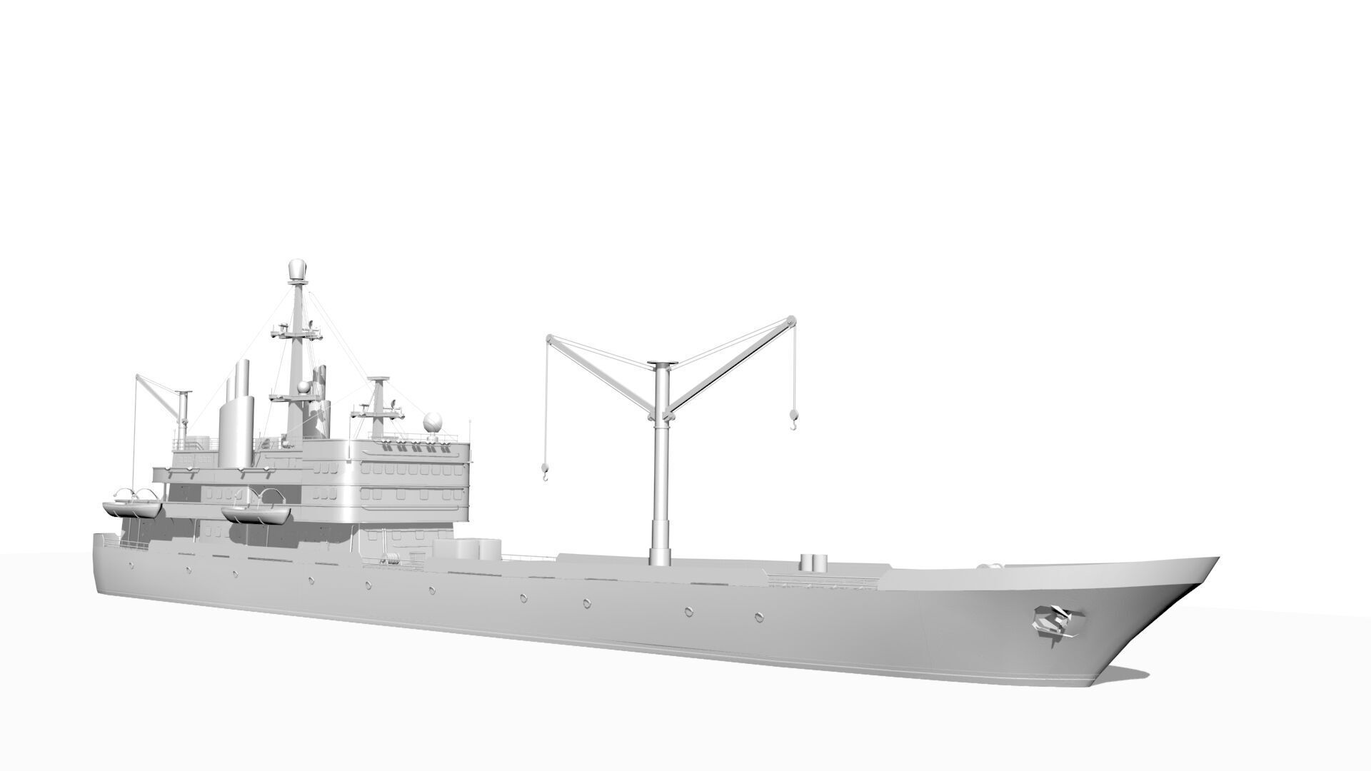 old ship Low-poly 3D model_10