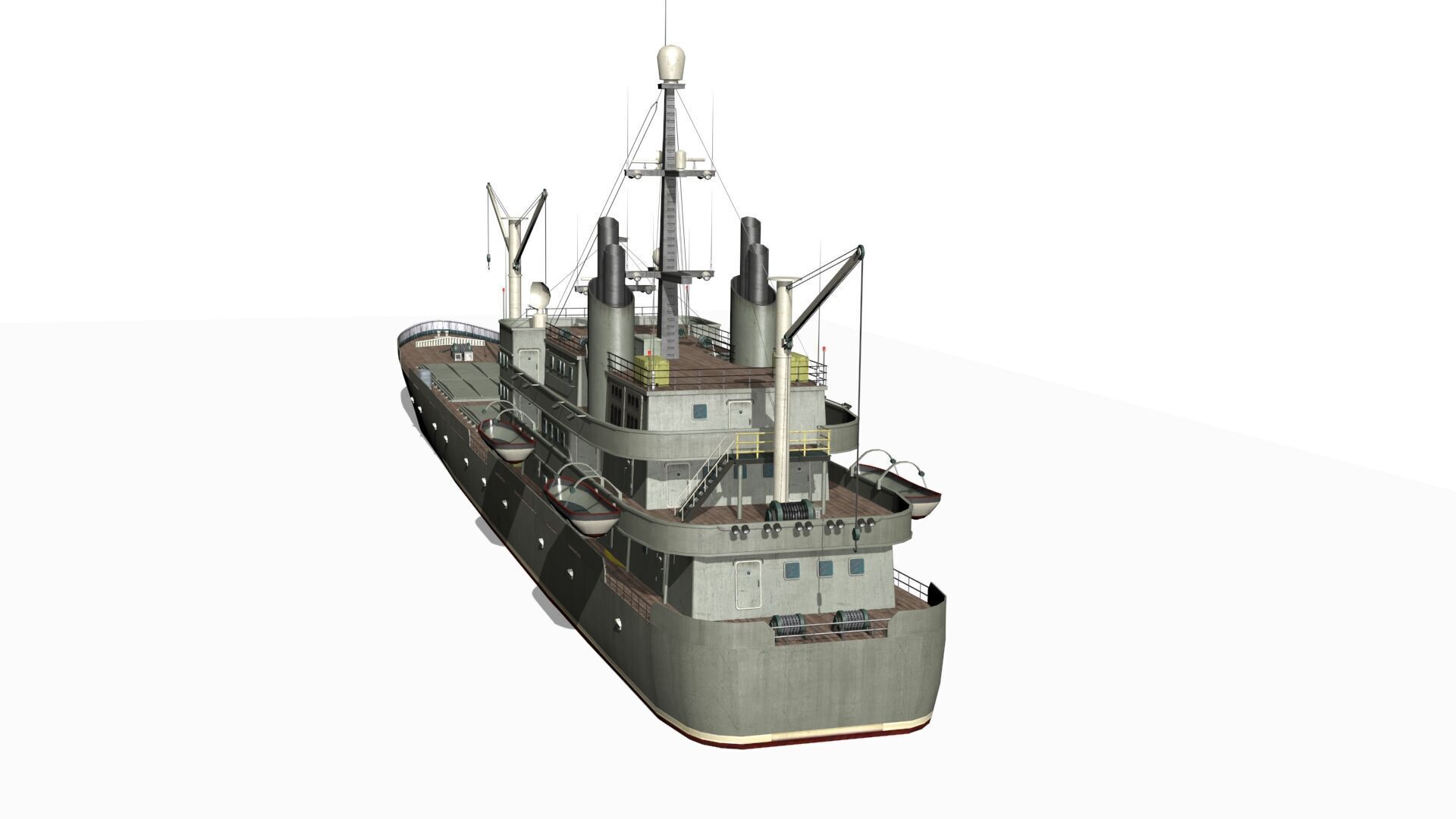 old ship Low-poly 3D model_4