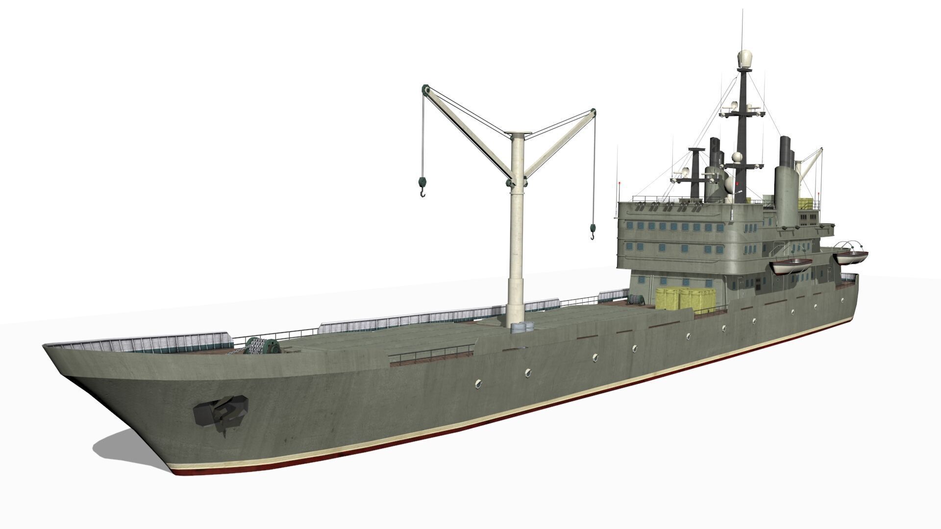 old ship Low-poly 3D model_1