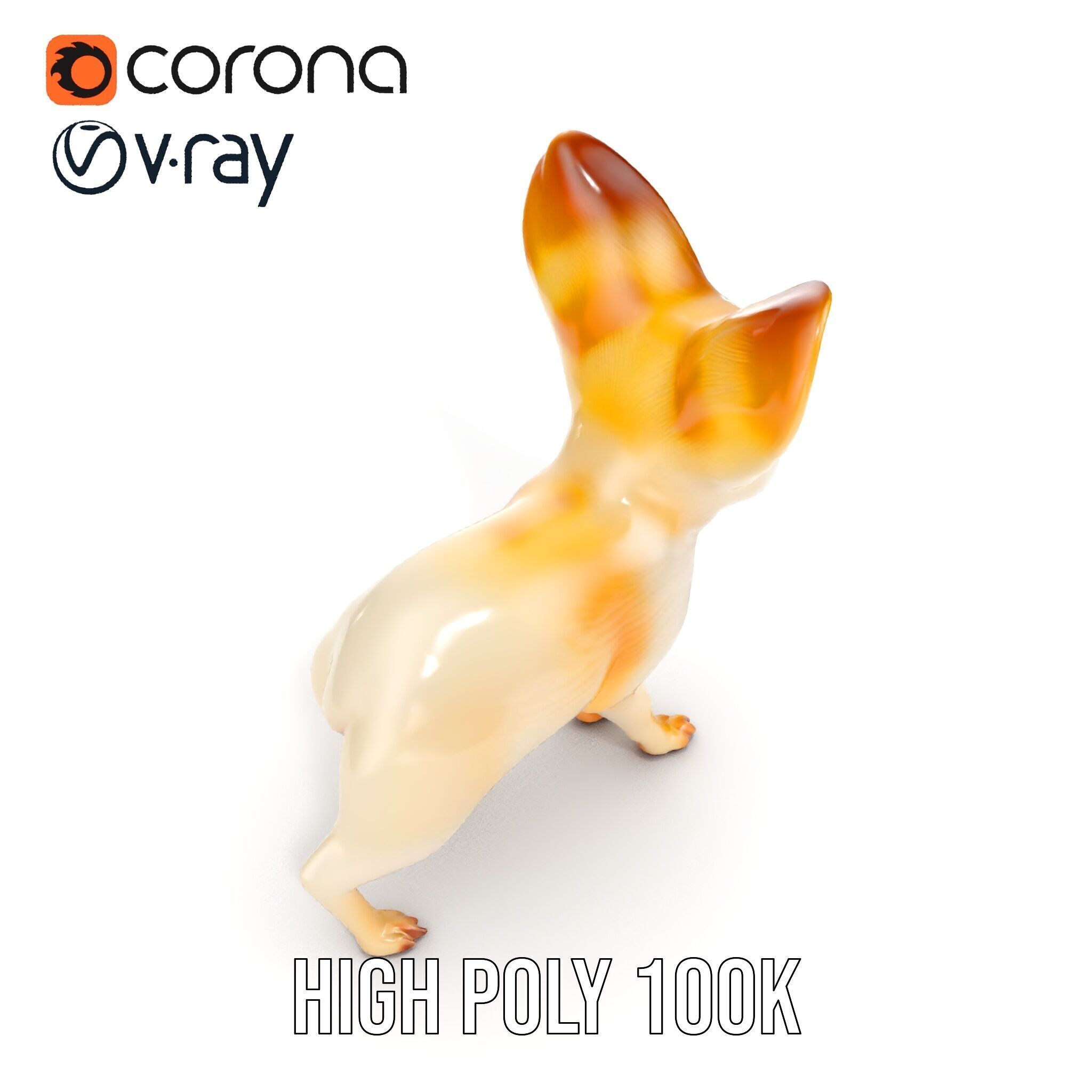 Fennec Fox D Model Pack for Animation and Games Low-poly 3D model_11