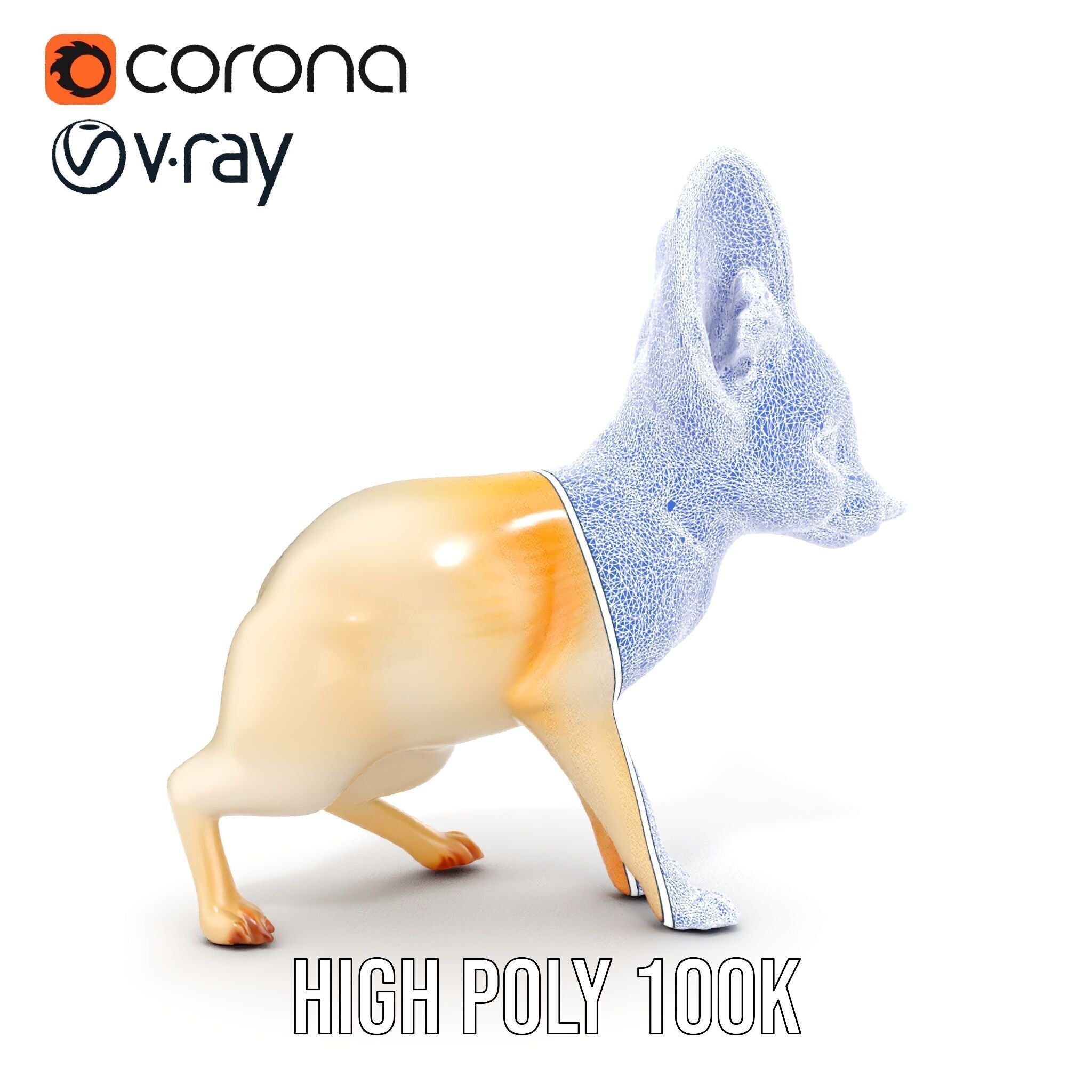 Fennec Fox D Model Pack for Animation and Games Low-poly 3D model_27