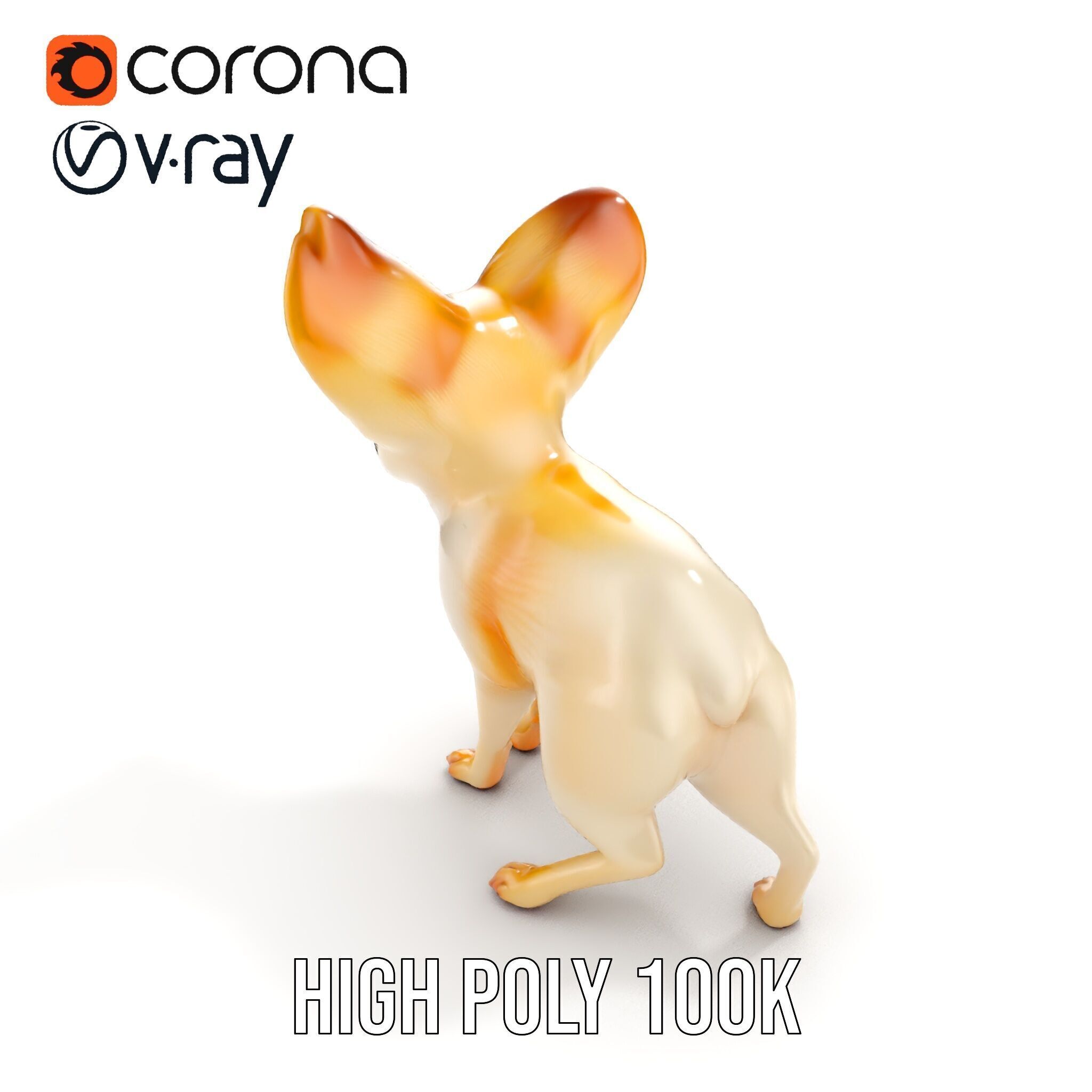 Fennec Fox D Model Pack for Animation and Games Low-poly 3D model_13