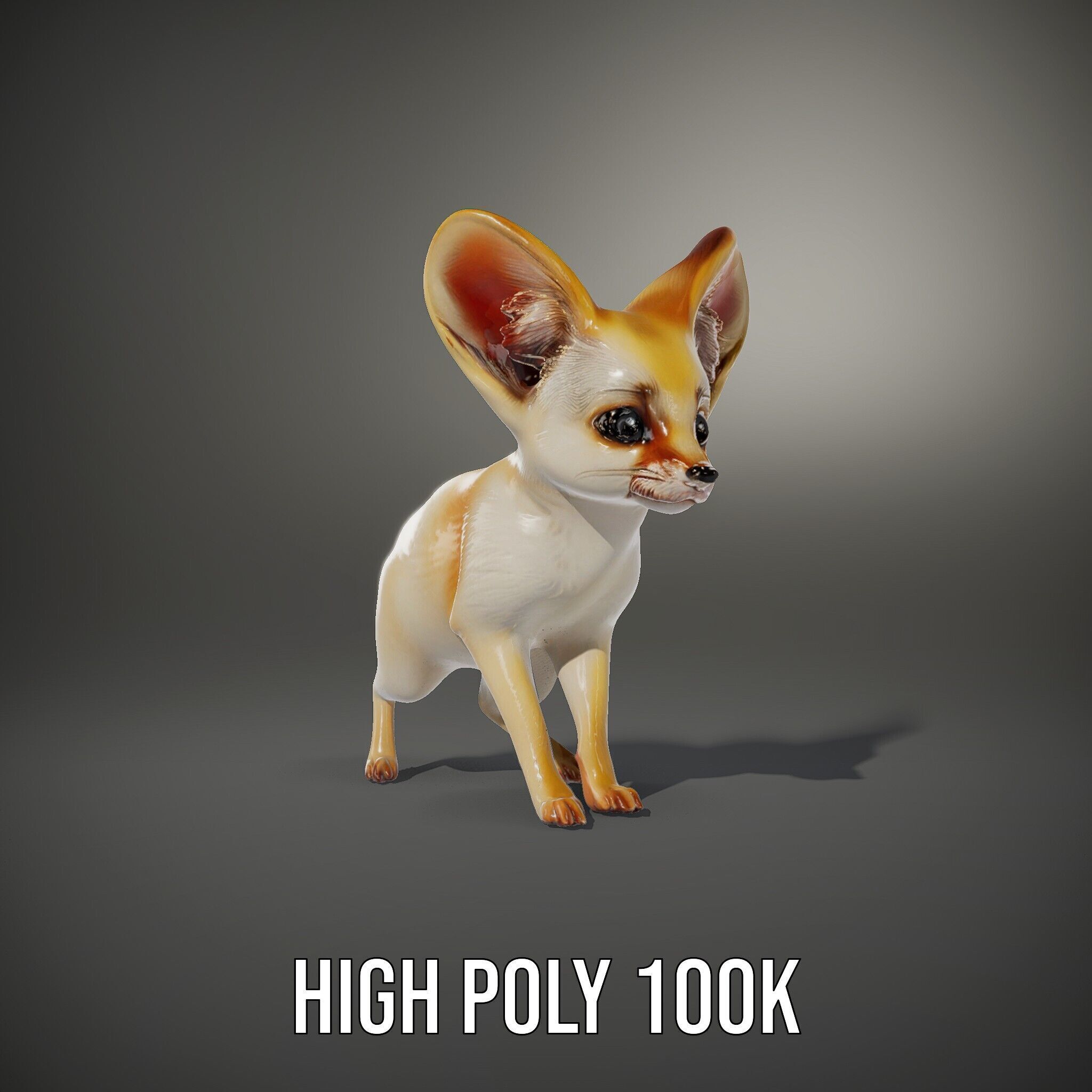 Fennec Fox D Model Pack for Animation and Games Low-poly 3D model_12