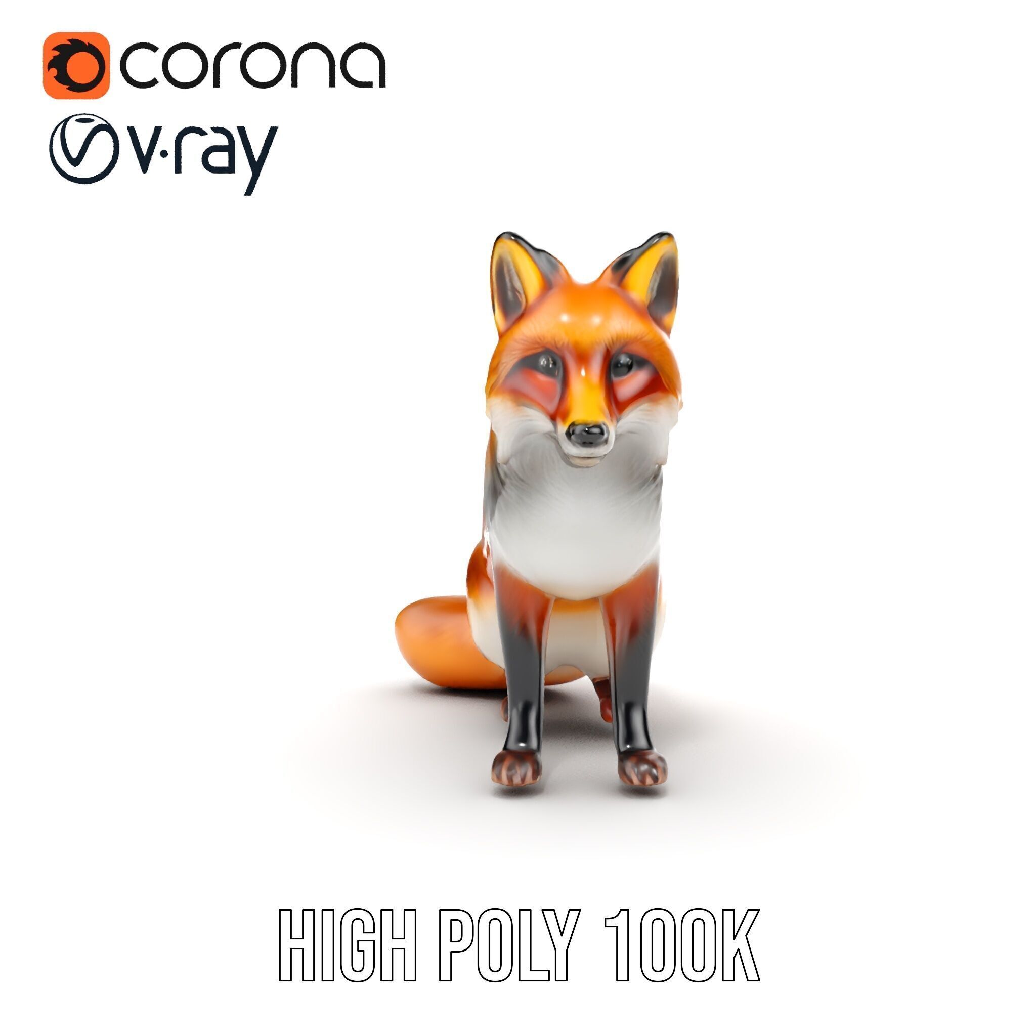 Realistic Fox Model Pack for D Animation and Rendering Low-poly 3D model_30