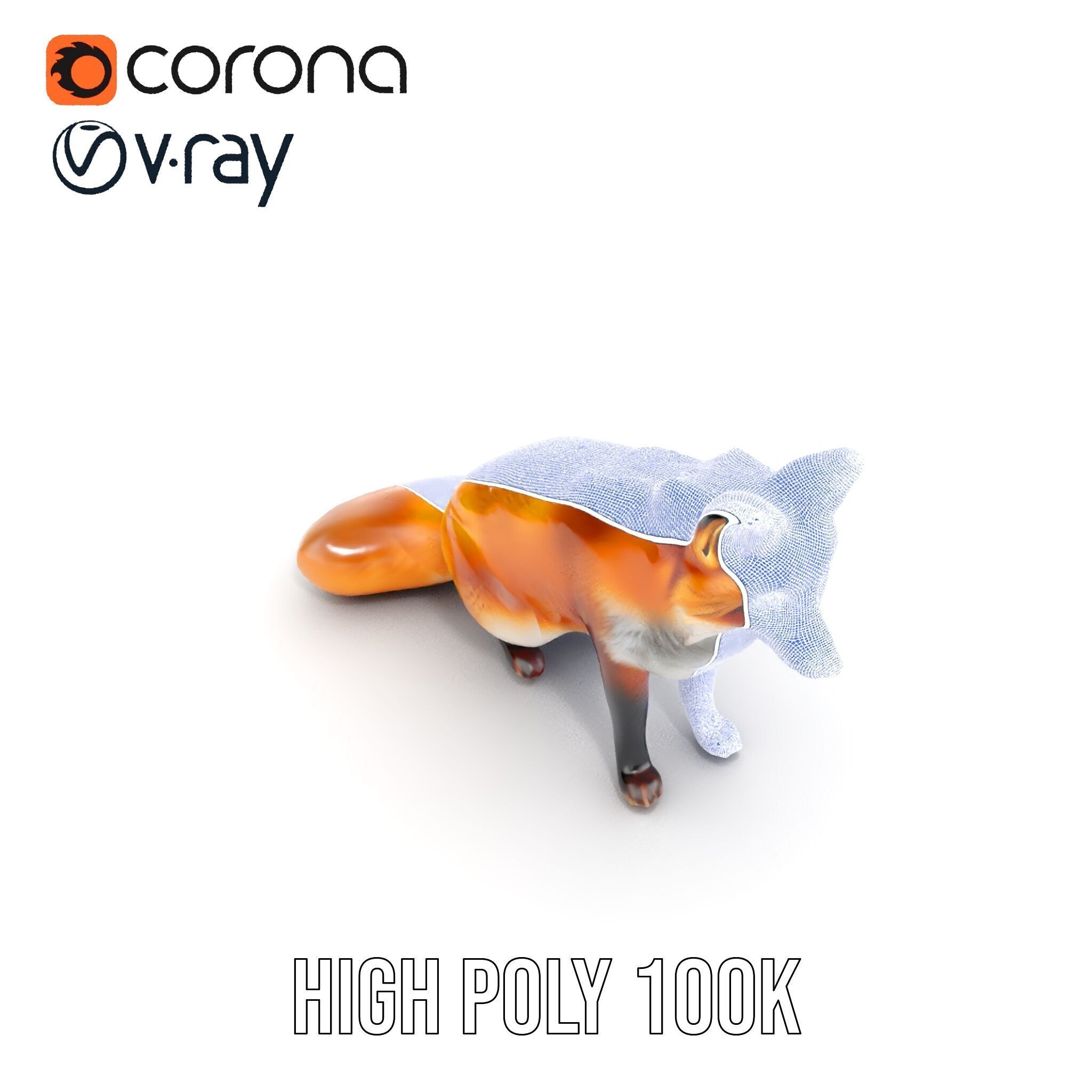 Realistic Fox Model Pack for D Animation and Rendering Low-poly 3D model_36