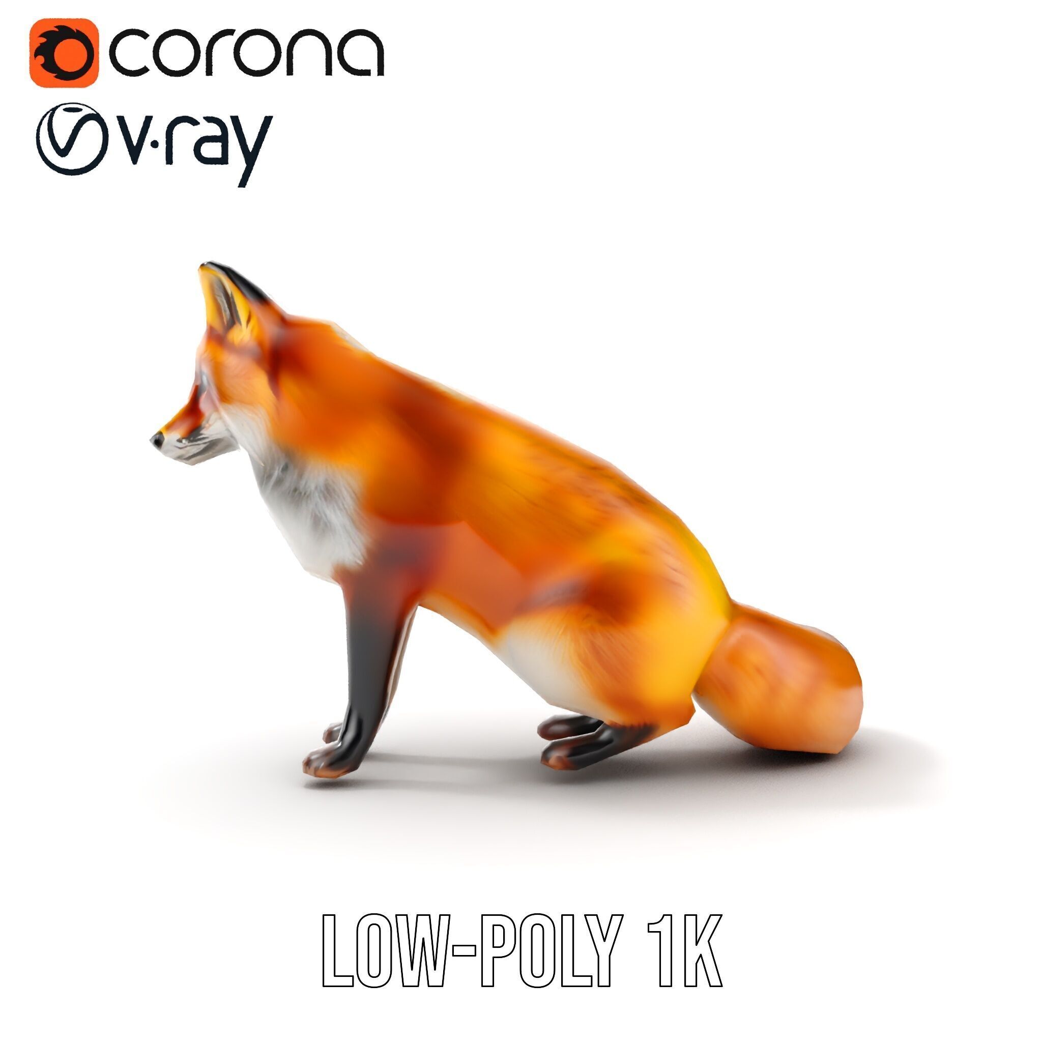 Realistic Fox Model Pack for D Animation and Rendering Low-poly 3D model_10