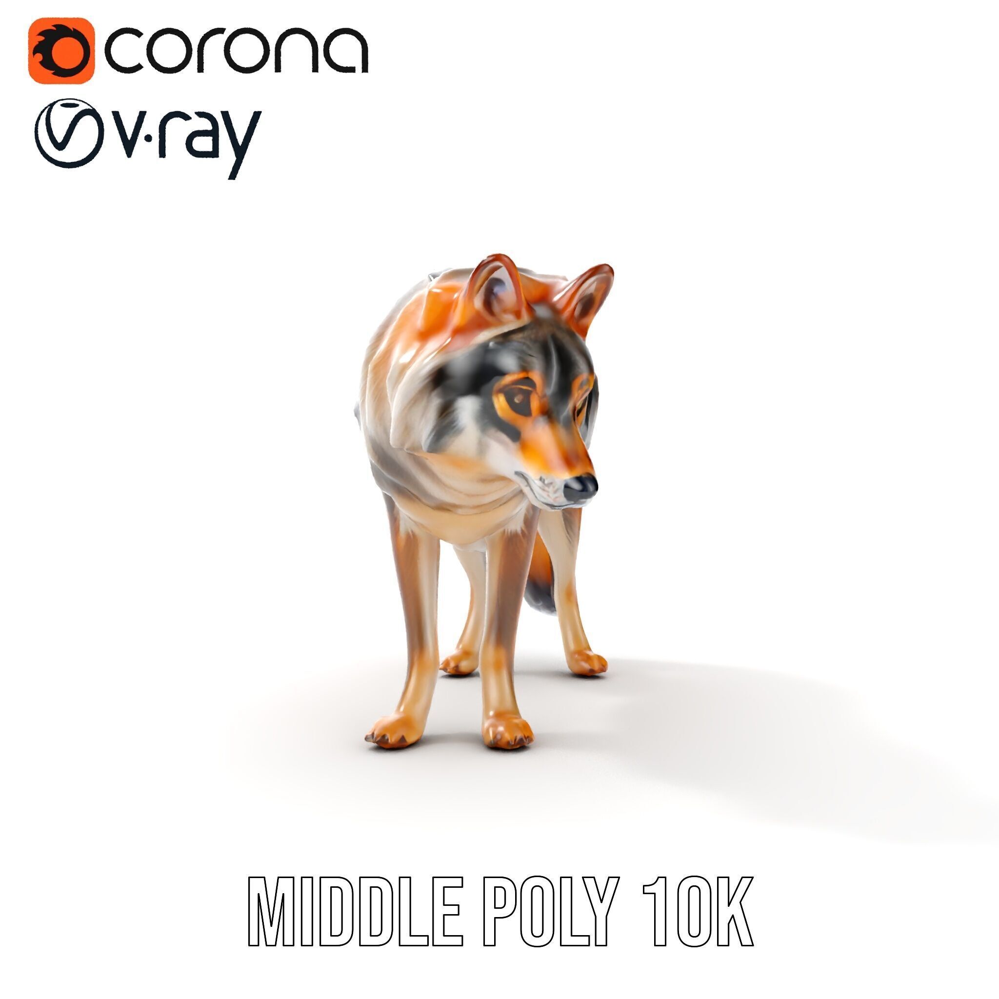 Wolf Animal Model Pack  Realistic Fur and Texture Low-poly 3D model_27