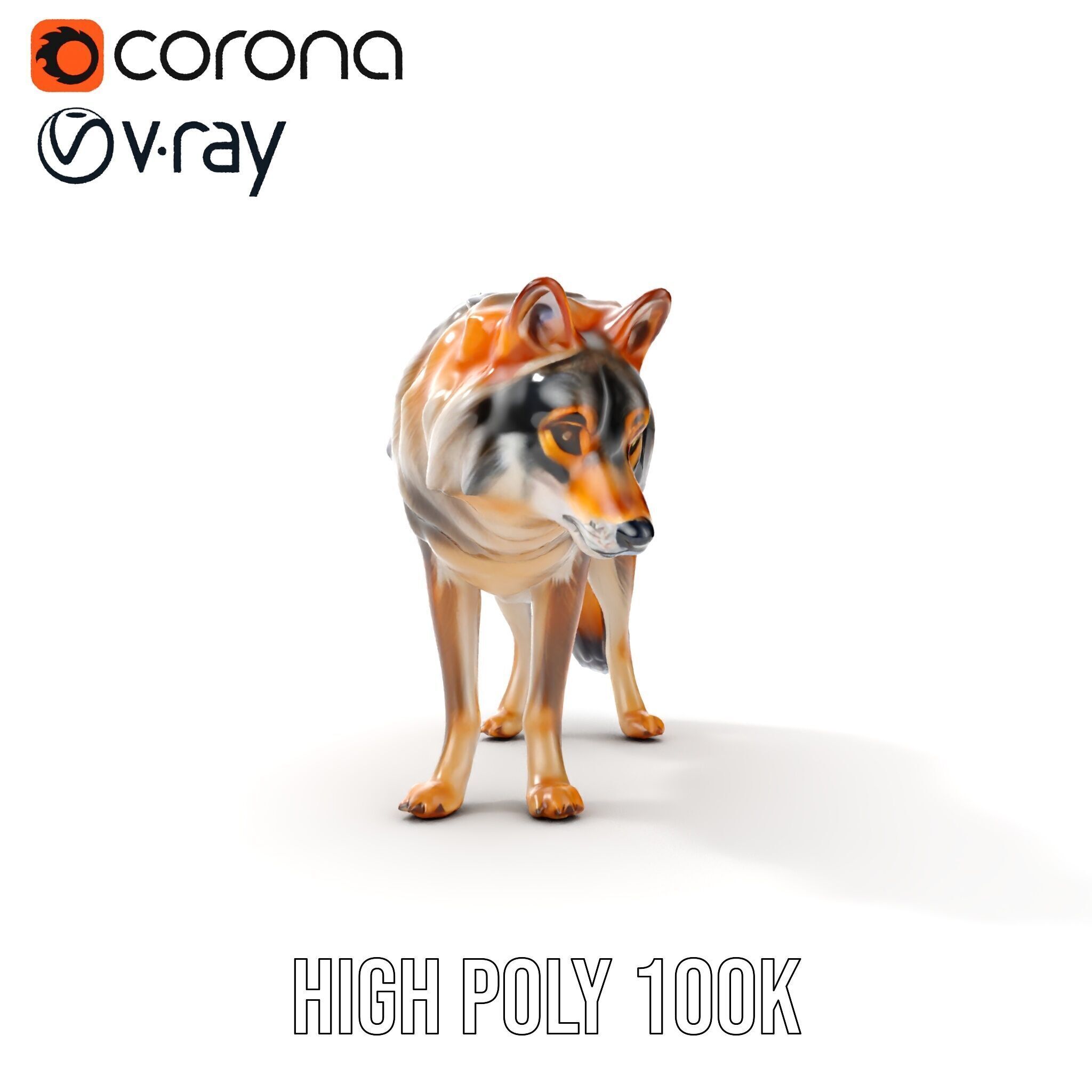 Wolf Animal Model Pack  Realistic Fur and Texture Low-poly 3D model_20