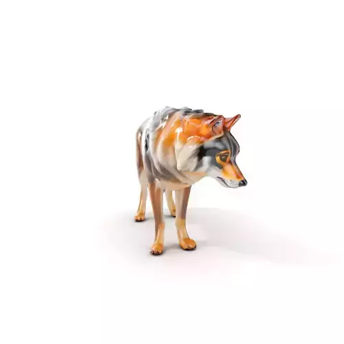 Wolf Animal Model Pack  Realistic Fur and Texture Low-poly 3D model