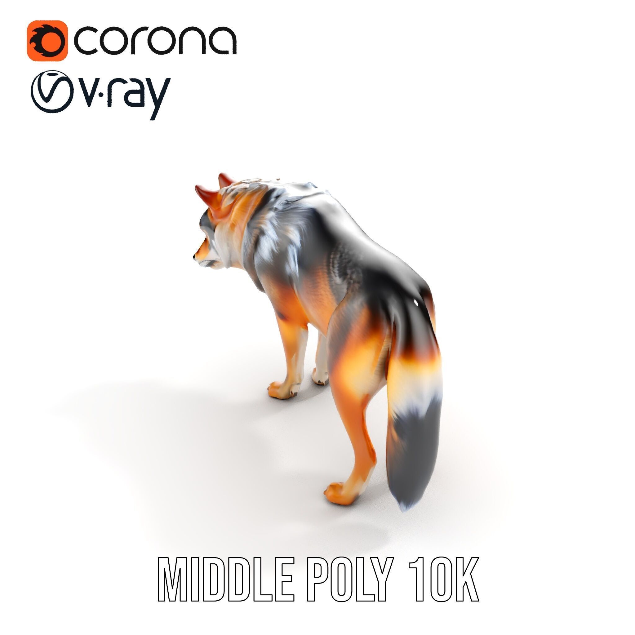 Wolf Animal Model Pack  Realistic Fur and Texture Low-poly 3D model_10