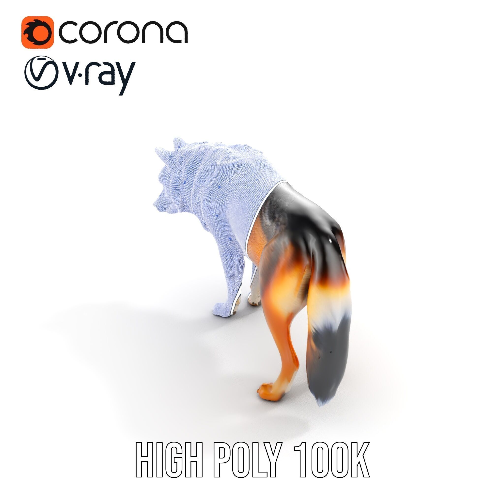 Wolf Animal Model Pack  Realistic Fur and Texture Low-poly 3D model_31