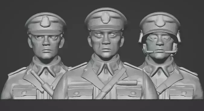 3-in-1 Stylized Army Soldiers Bust Pack 