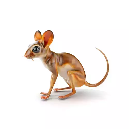 Realistic Jerboa Model Pack with Detailed Textures Low-poly 3D model