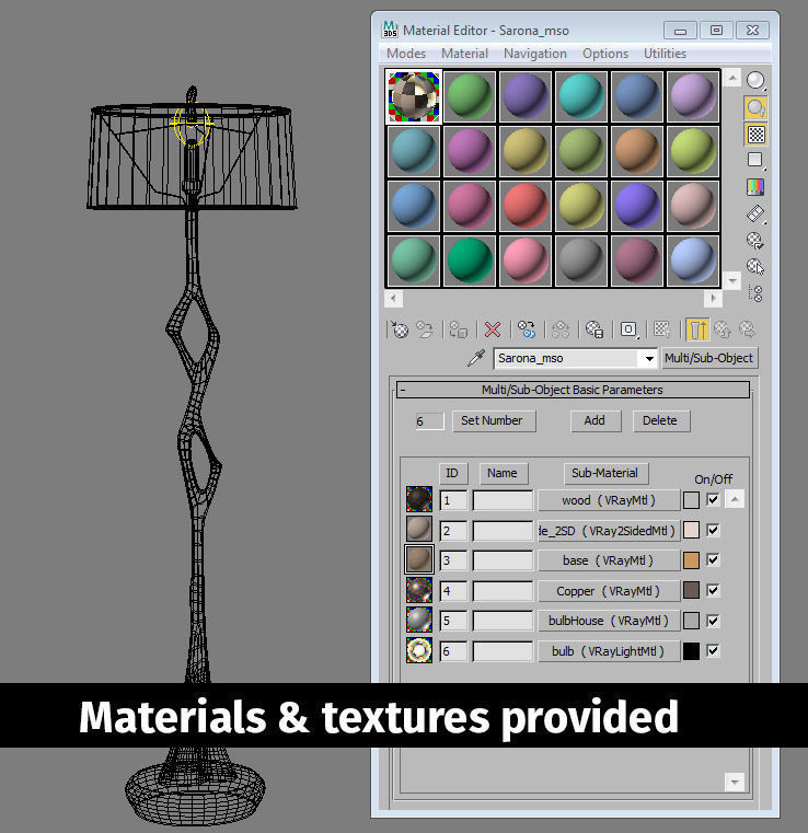 Gerard Sarona floor lamp Low-poly 3D model_6