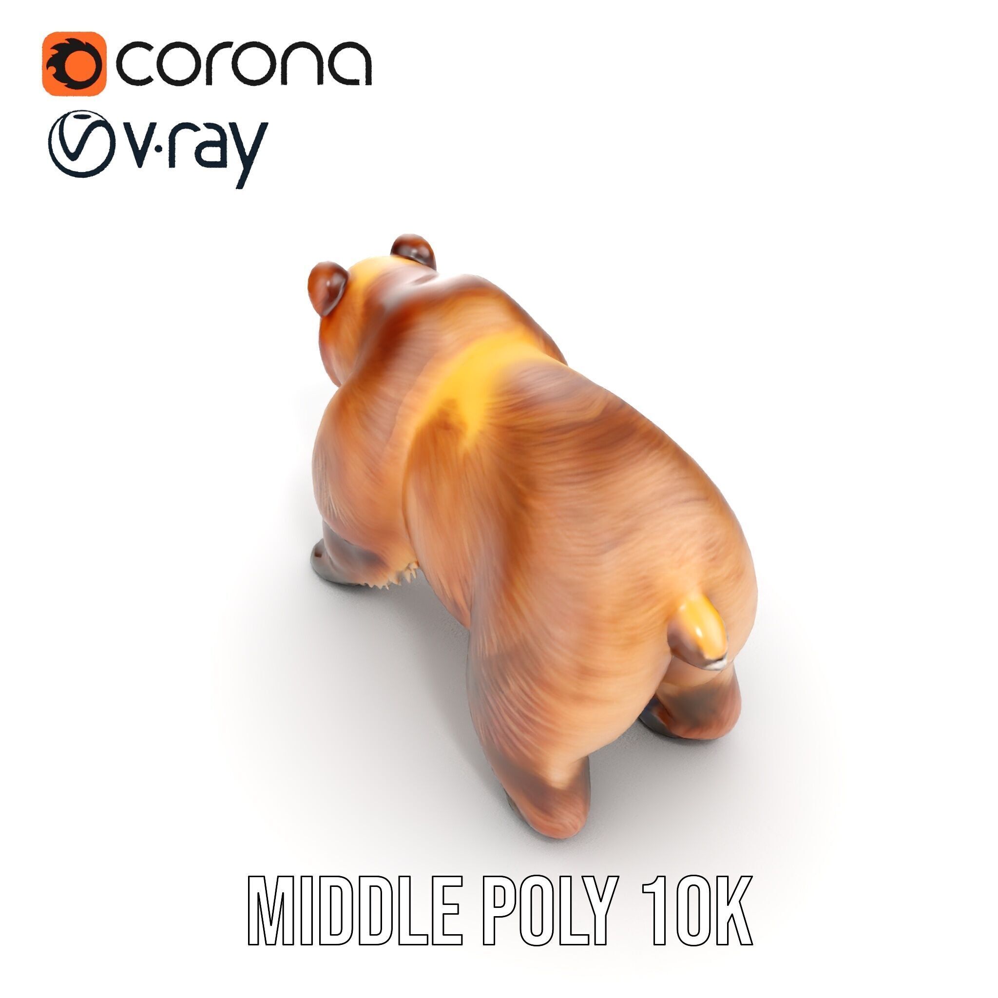 Realistic Bear Model Pack with Diverse Level of Detail Low-poly 3D model_20