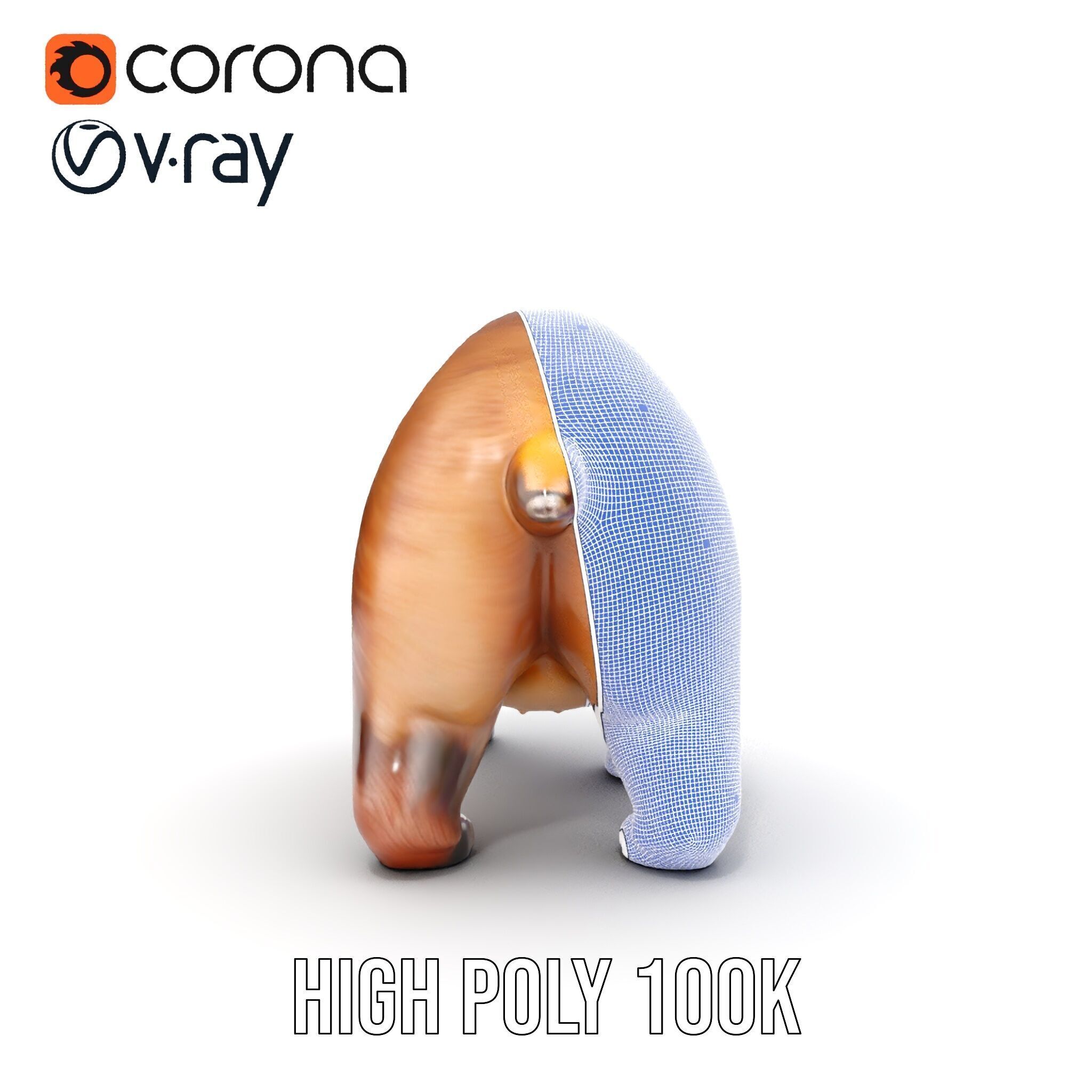 Realistic Bear Model Pack with Diverse Level of Detail Low-poly 3D model_35