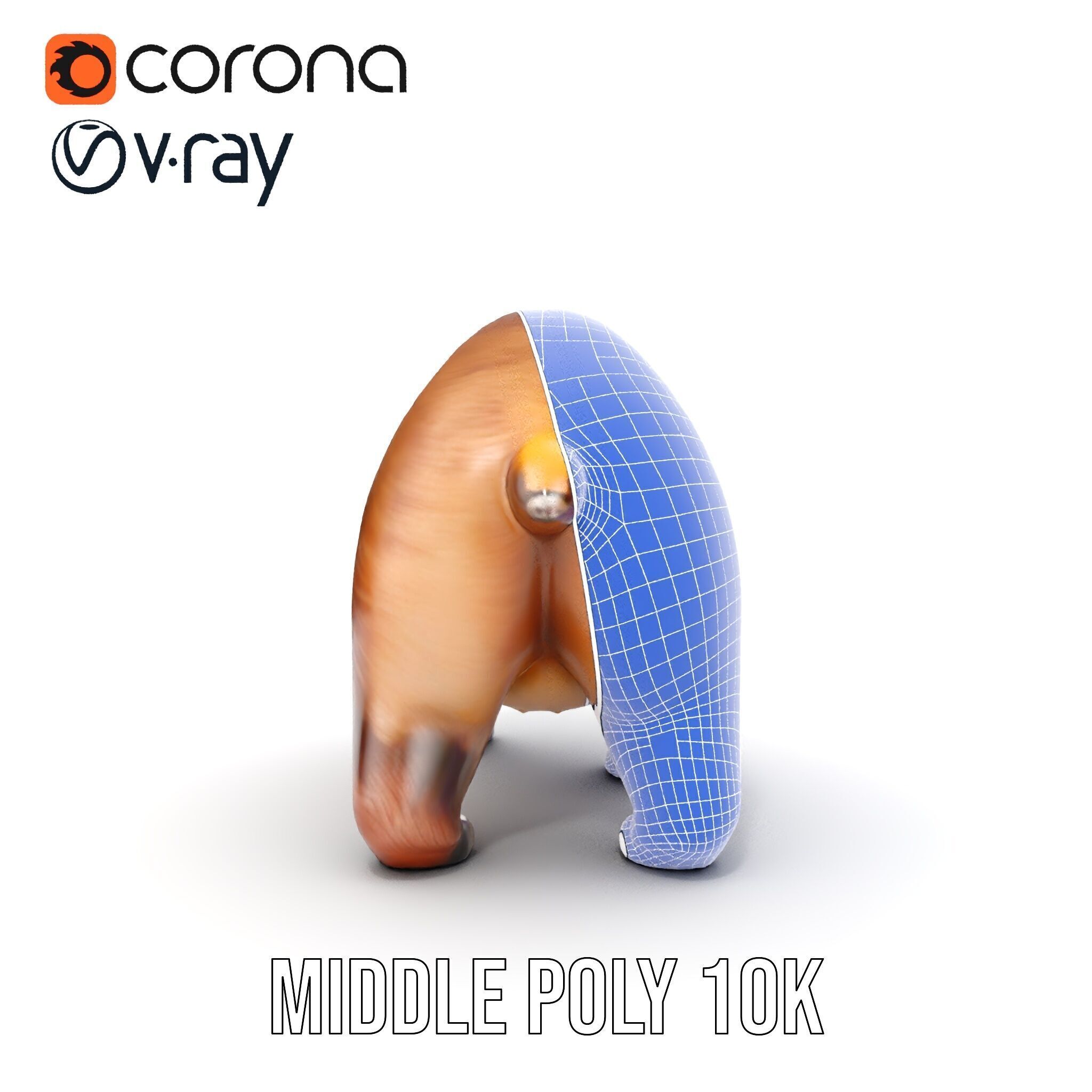 Realistic Bear Model Pack with Diverse Level of Detail Low-poly 3D model_25