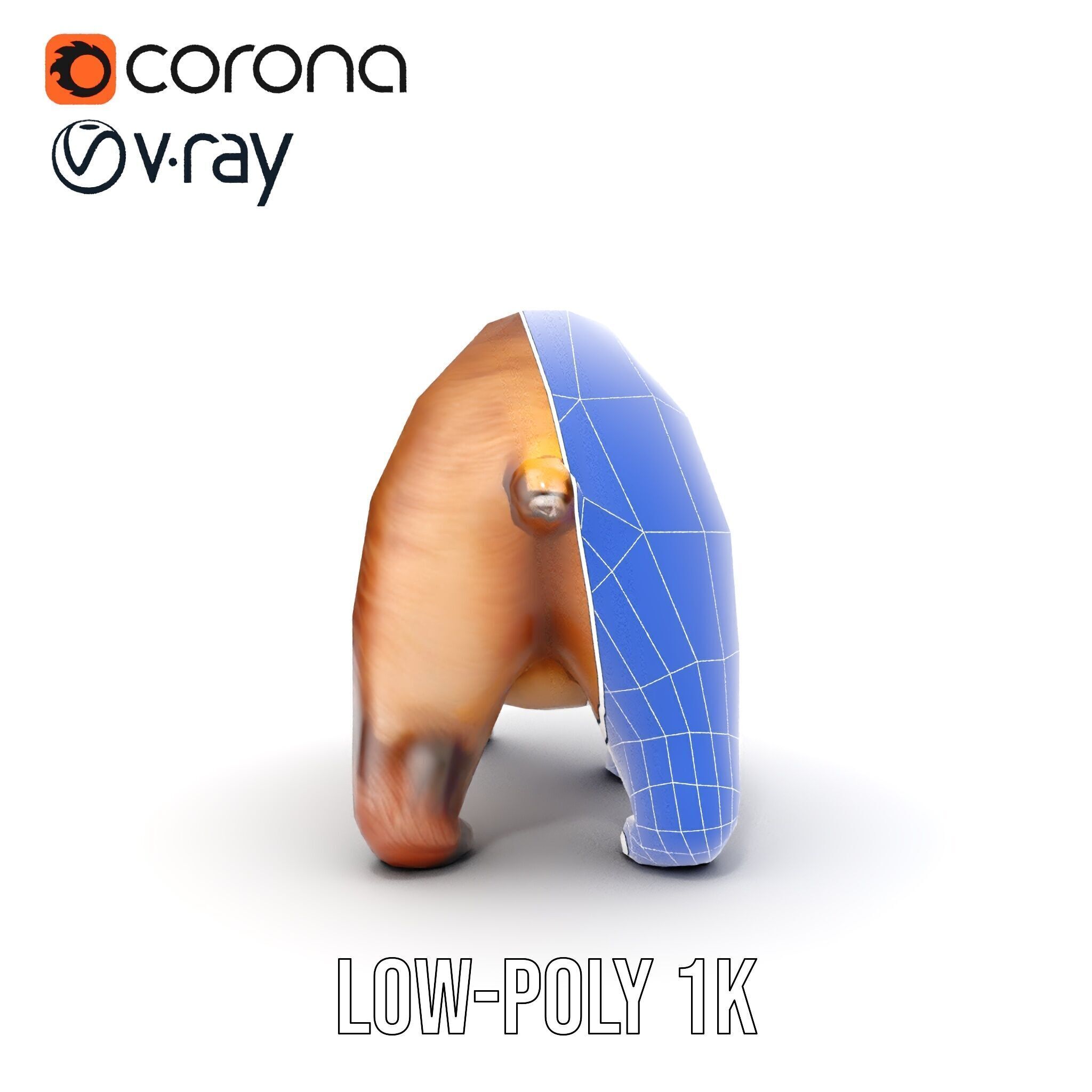 Realistic Bear Model Pack with Diverse Level of Detail Low-poly 3D model_31