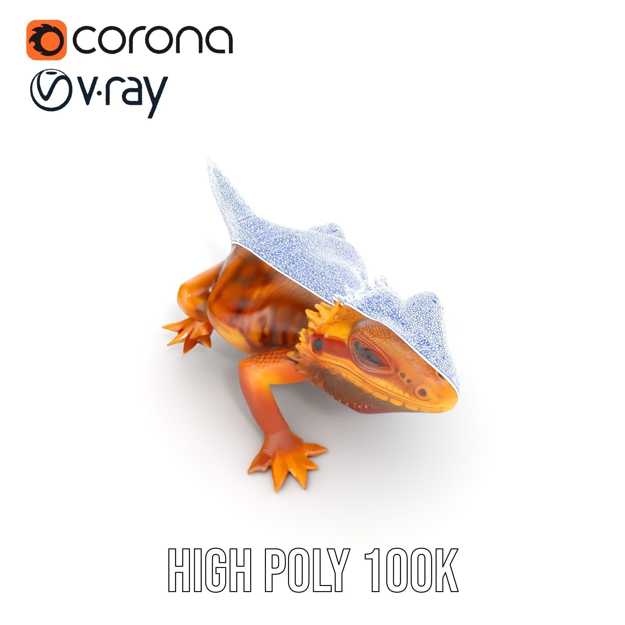 Bearded Lizard Model Pack with Detailed Textures Low-poly 3D model_26