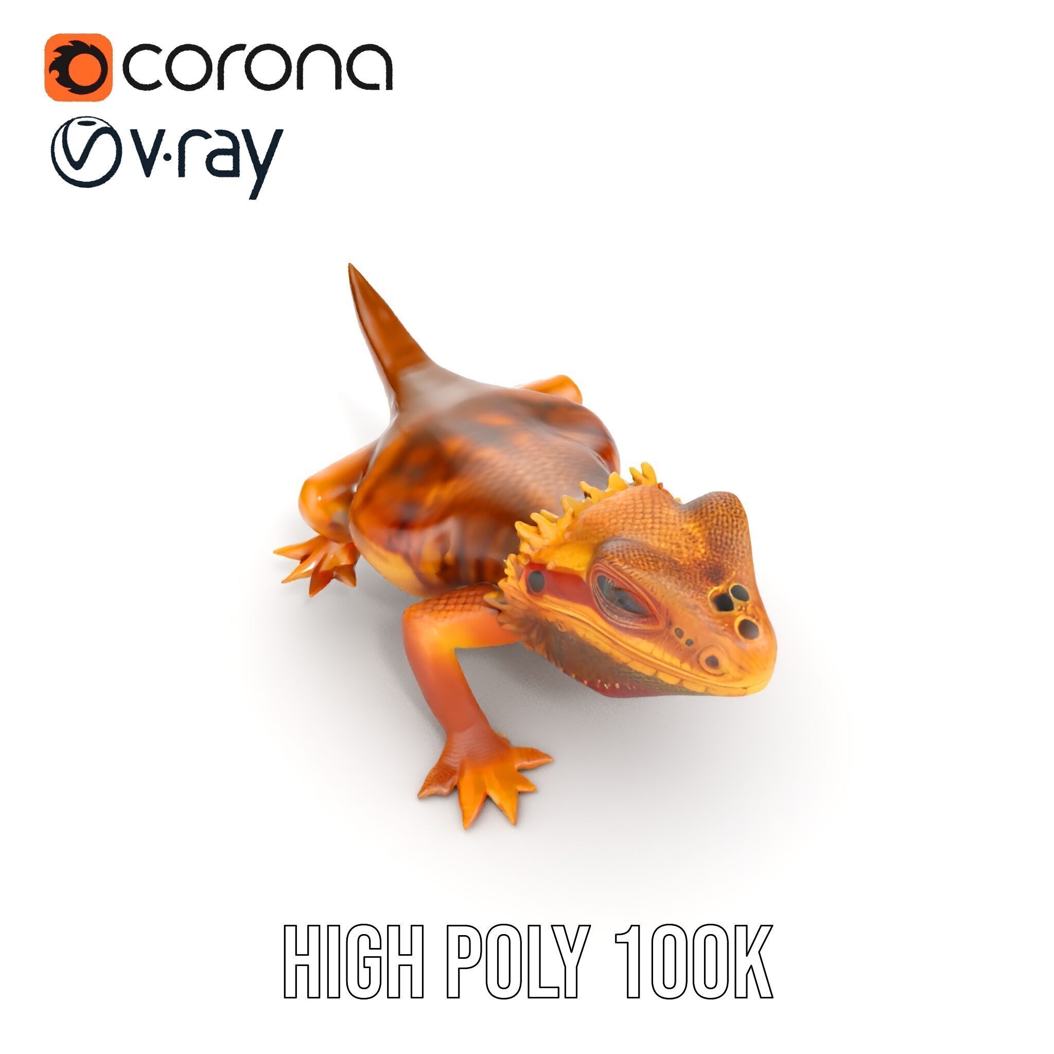 Bearded Lizard Model Pack with Detailed Textures Low-poly 3D model_22