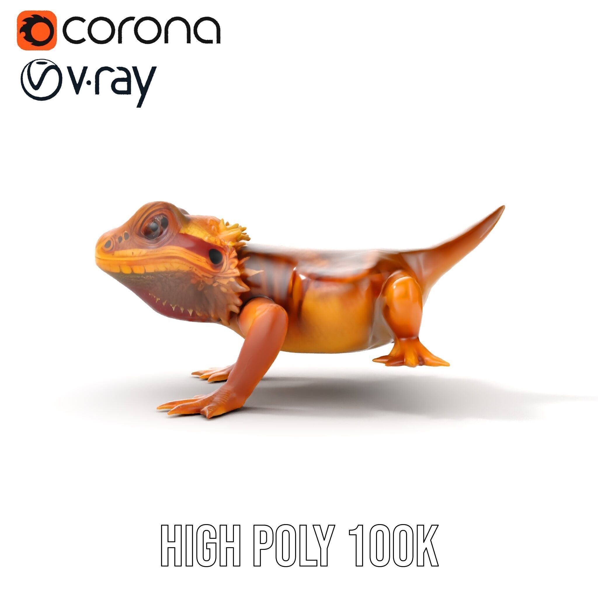 Bearded Lizard Model Pack with Detailed Textures Low-poly 3D model_10