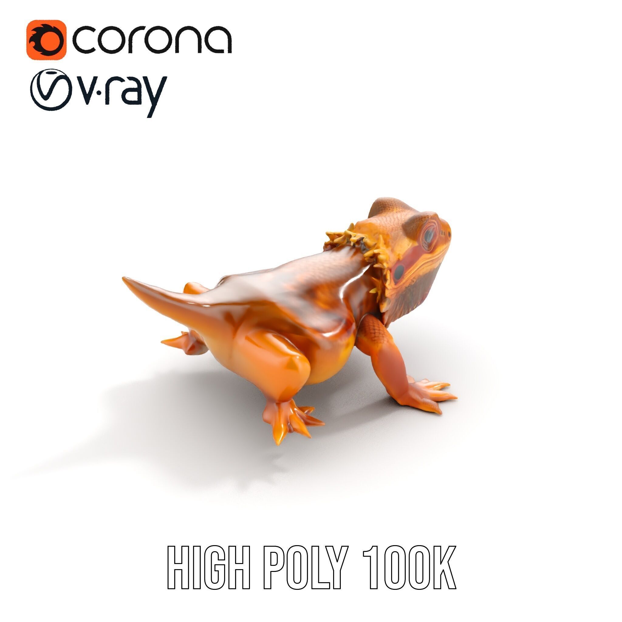 Bearded Lizard Model Pack with Detailed Textures Low-poly 3D model_18