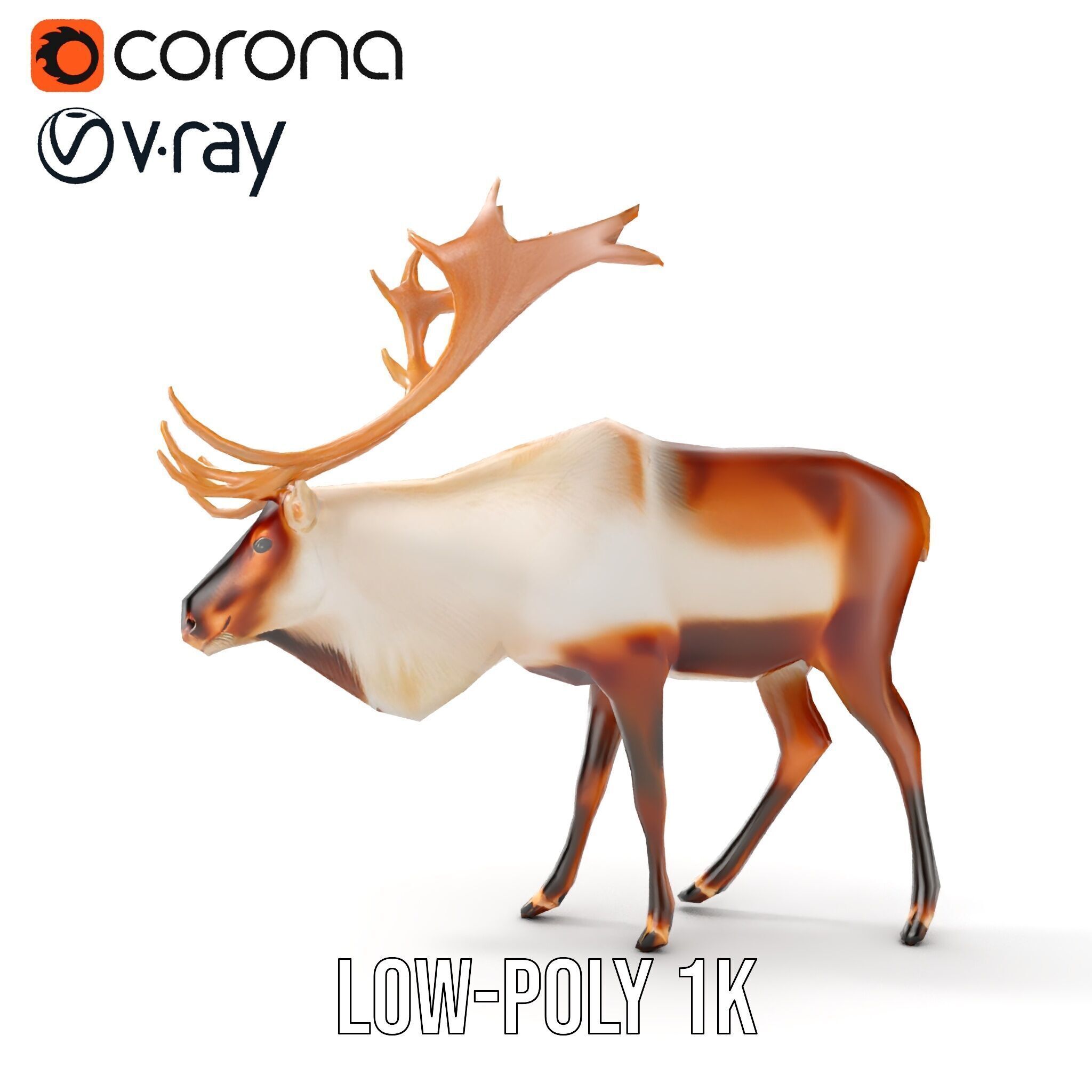 Detailed Reindeer Model Pack Low-poly 3D model_17