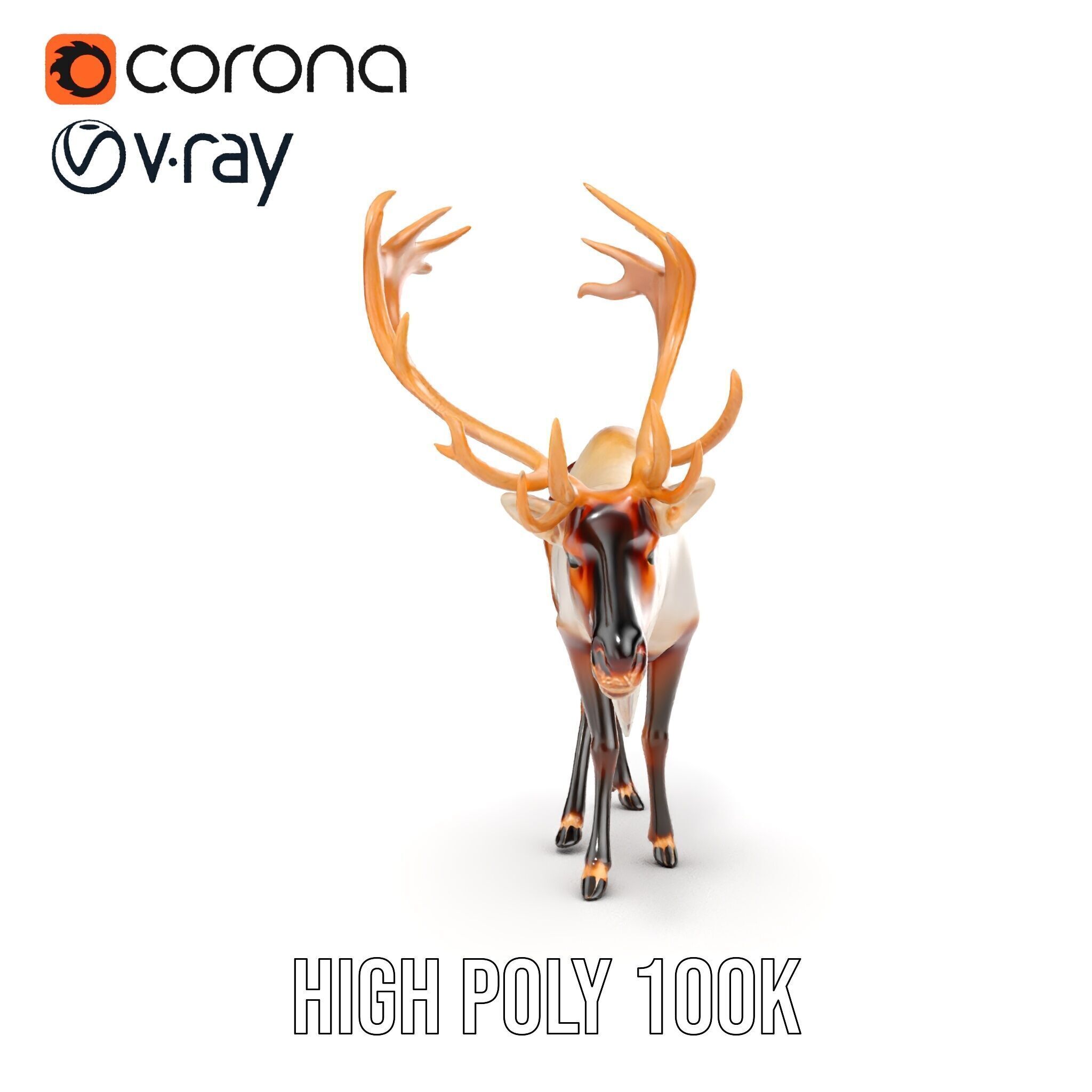 Detailed Reindeer Model Pack Low-poly 3D model_38