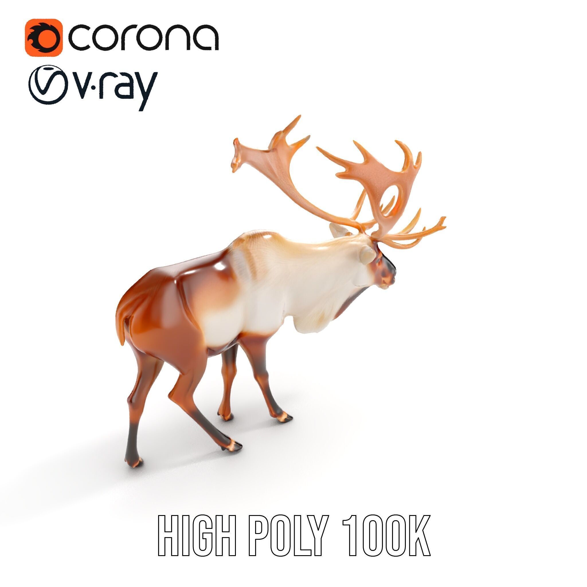 Detailed Reindeer Model Pack Low-poly 3D model_28