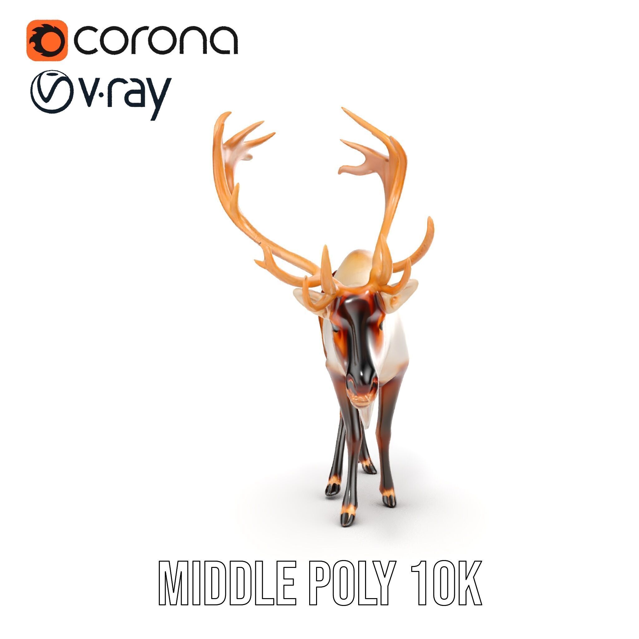 Detailed Reindeer Model Pack Low-poly 3D model_13