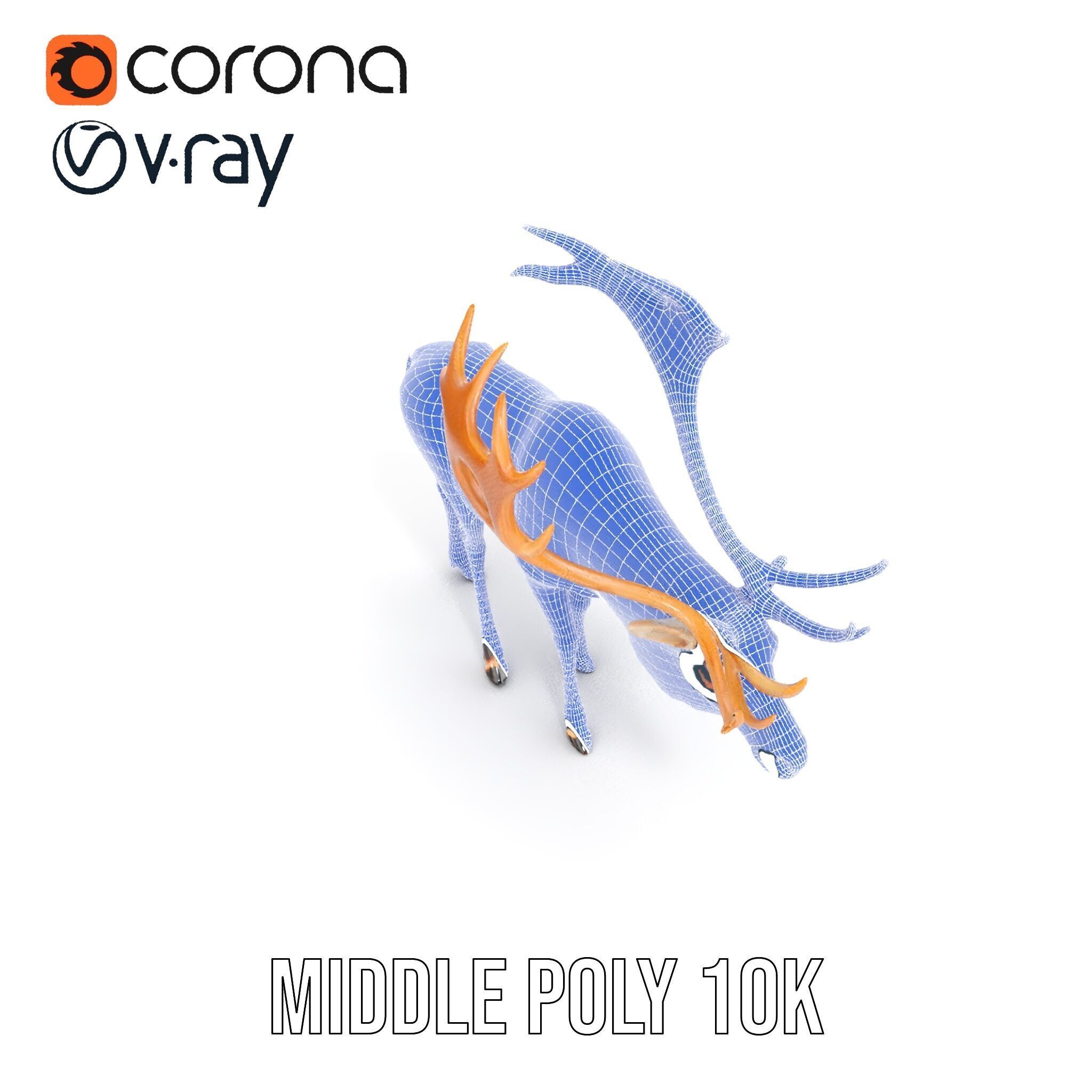 Detailed Reindeer Model Pack Low-poly 3D model_26