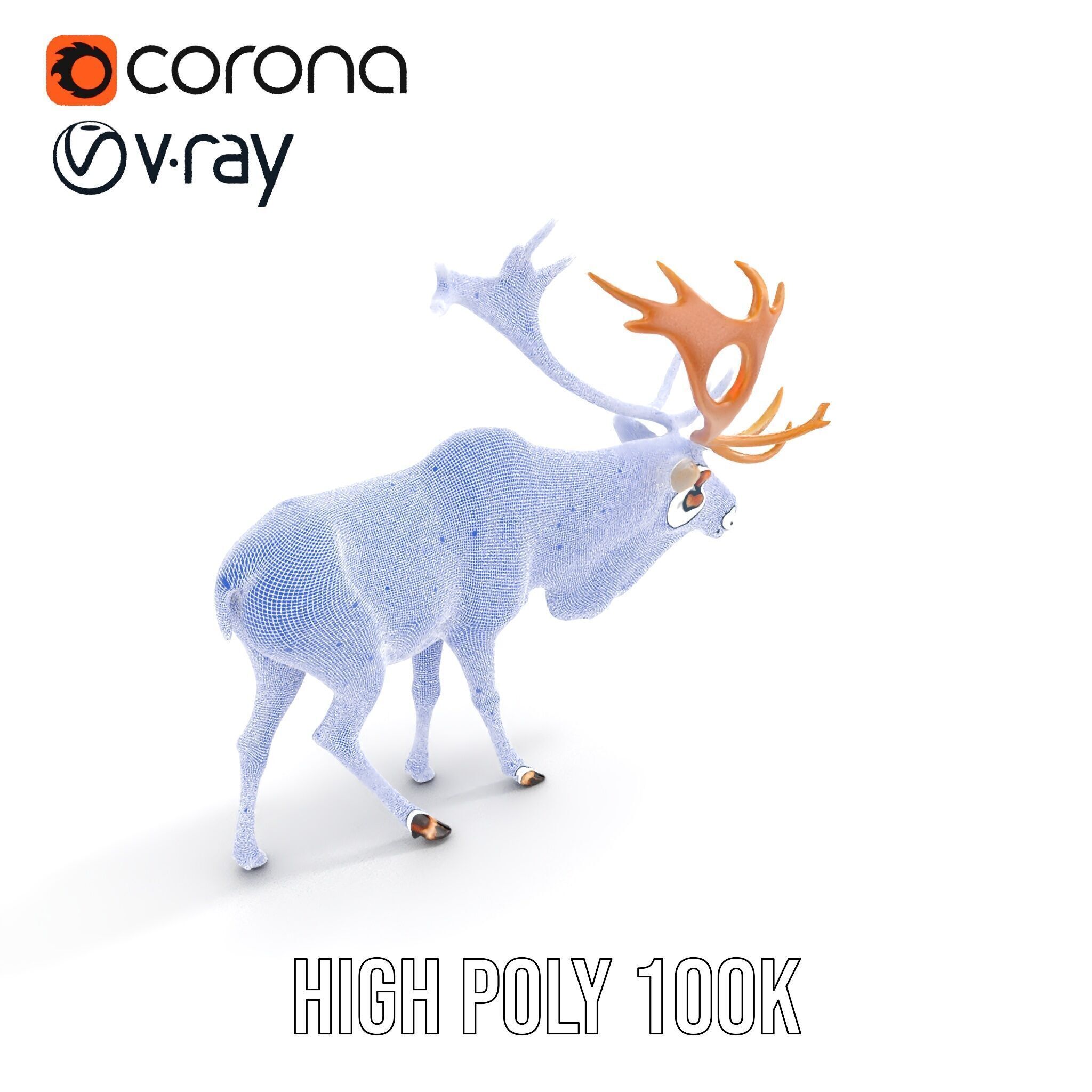 Detailed Reindeer Model Pack Low-poly 3D model_33