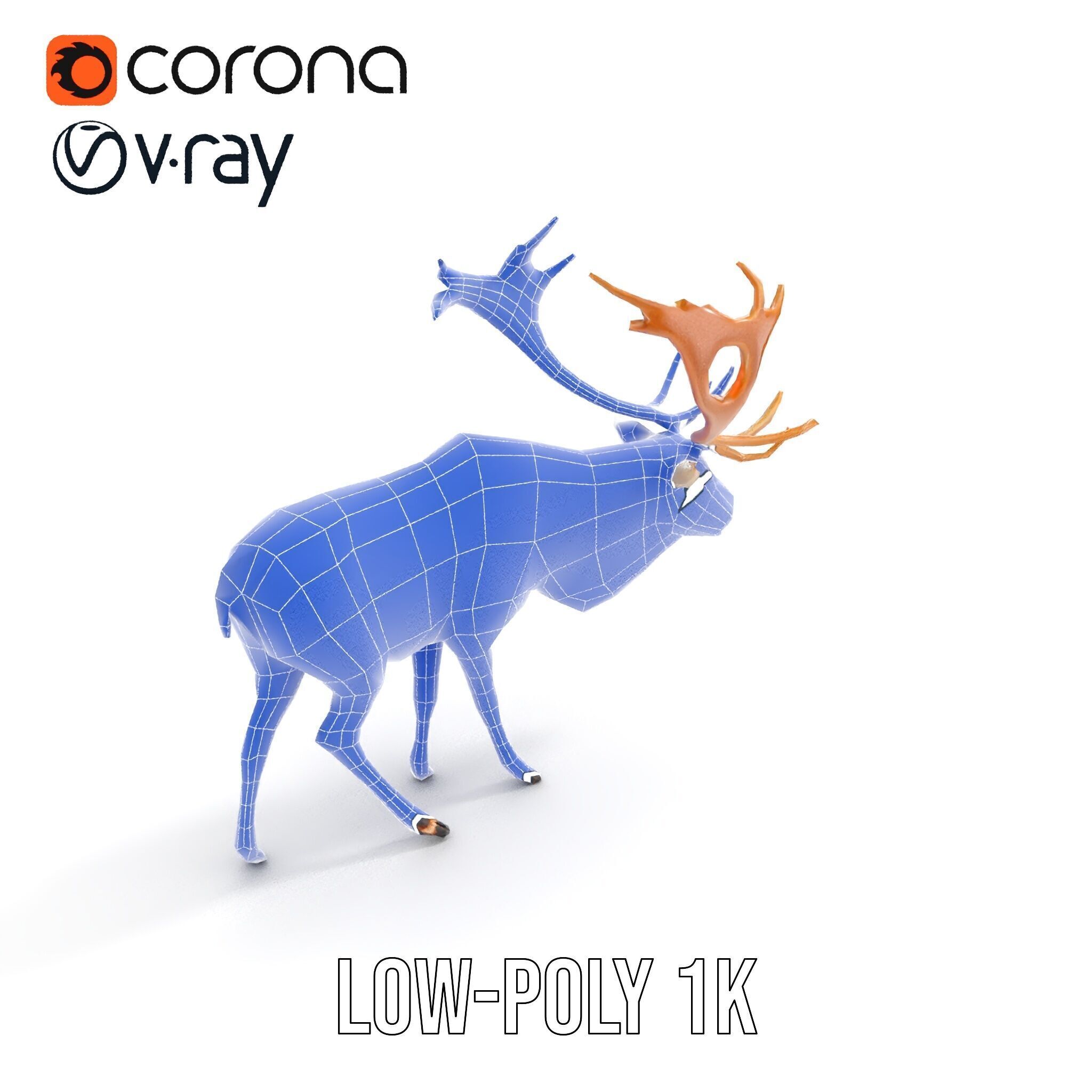 Detailed Reindeer Model Pack Low-poly 3D model_21
