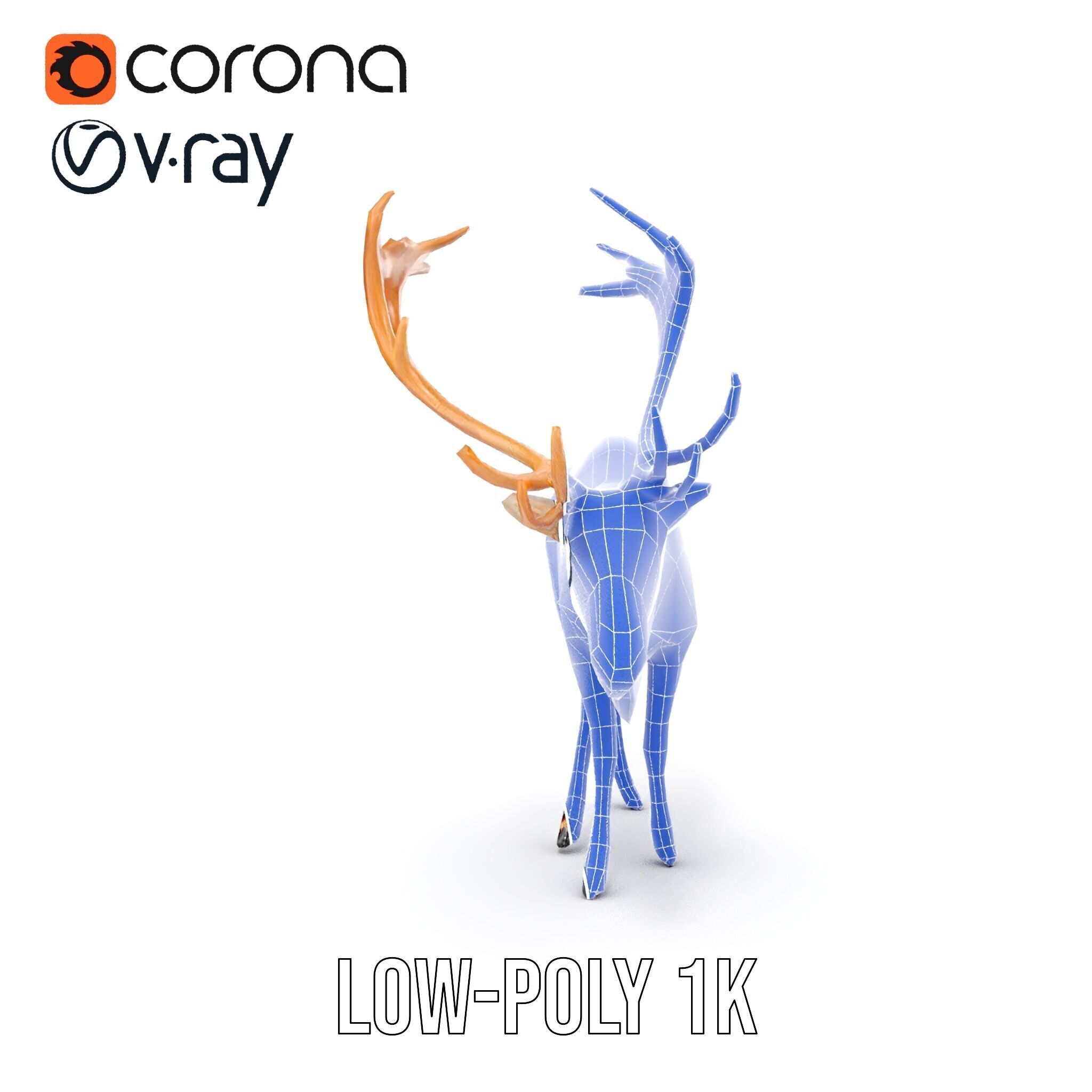Detailed Reindeer Model Pack Low-poly 3D model_14