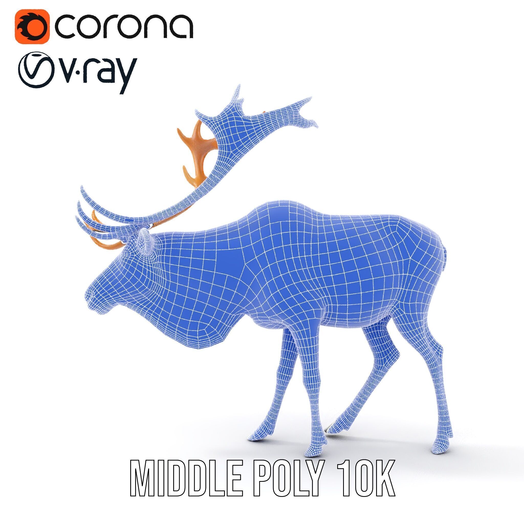 Detailed Reindeer Model Pack Low-poly 3D model_29