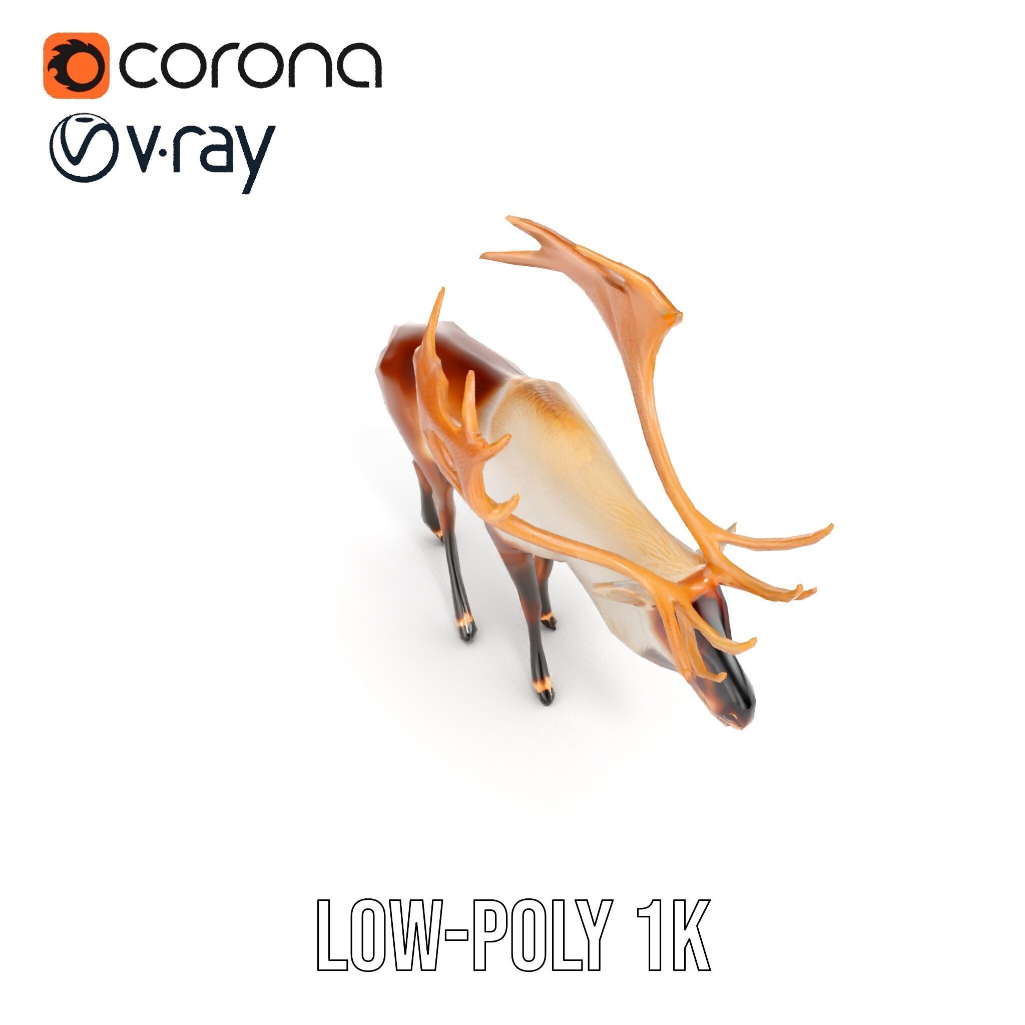 Detailed Reindeer Model Pack Low-poly 3D model_27