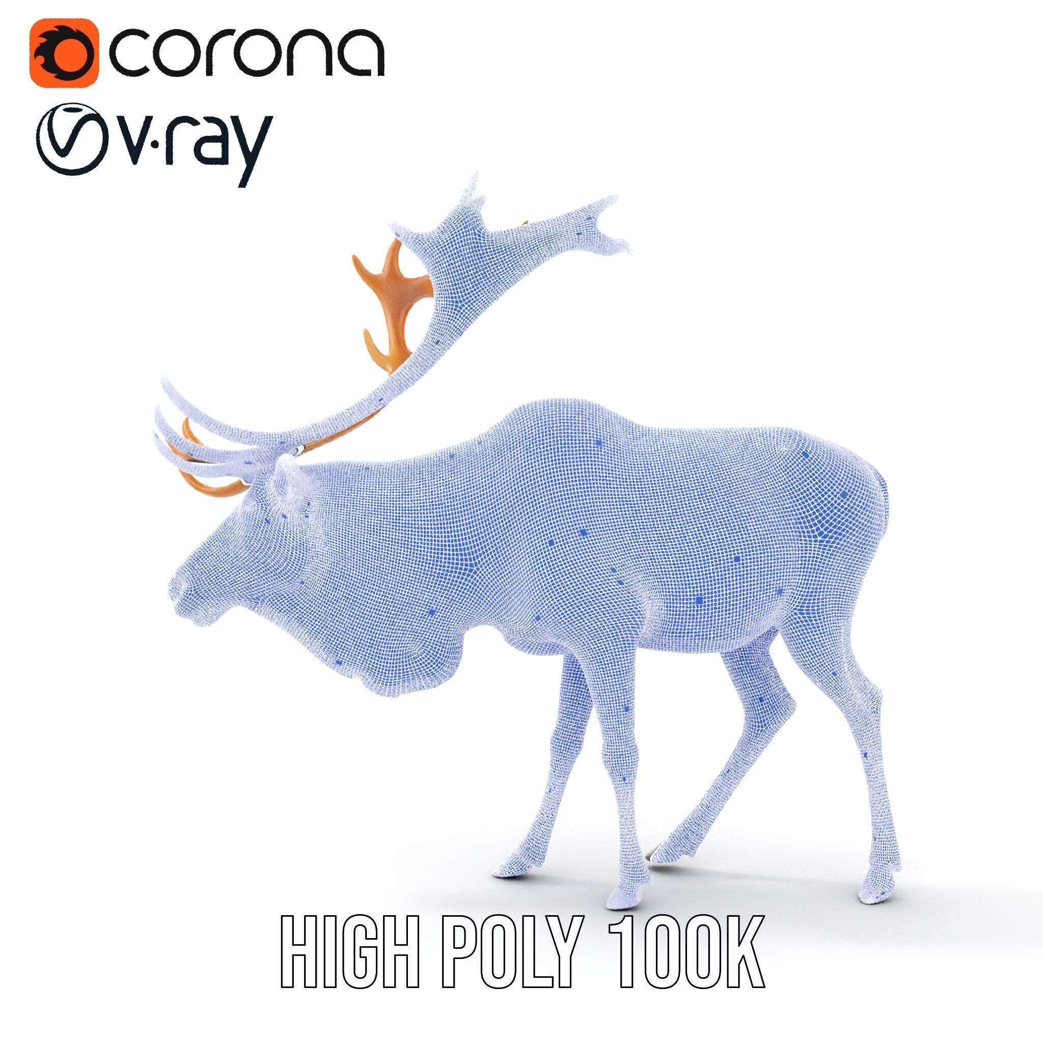 Detailed Reindeer Model Pack Low-poly 3D model_25