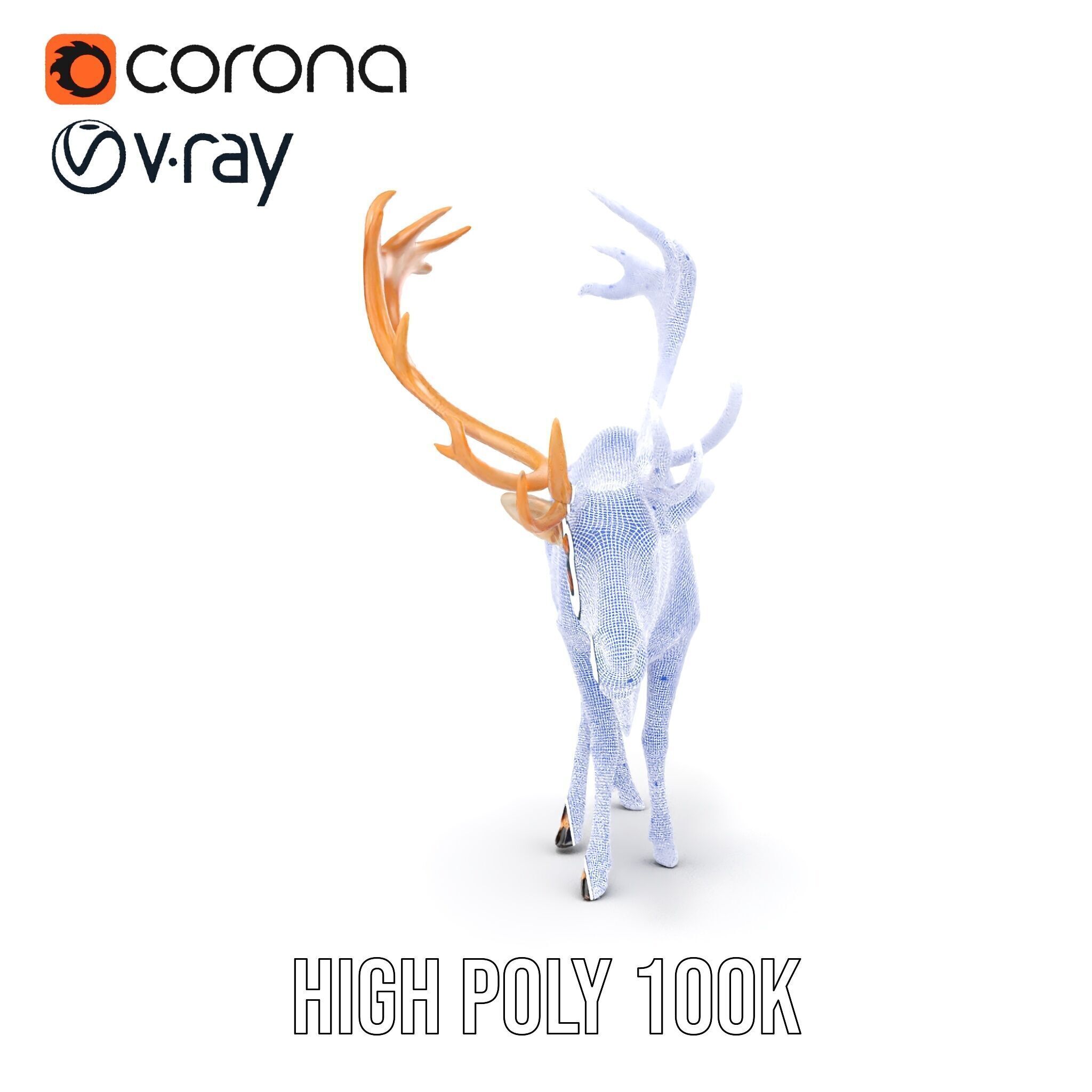 Detailed Reindeer Model Pack Low-poly 3D model_39