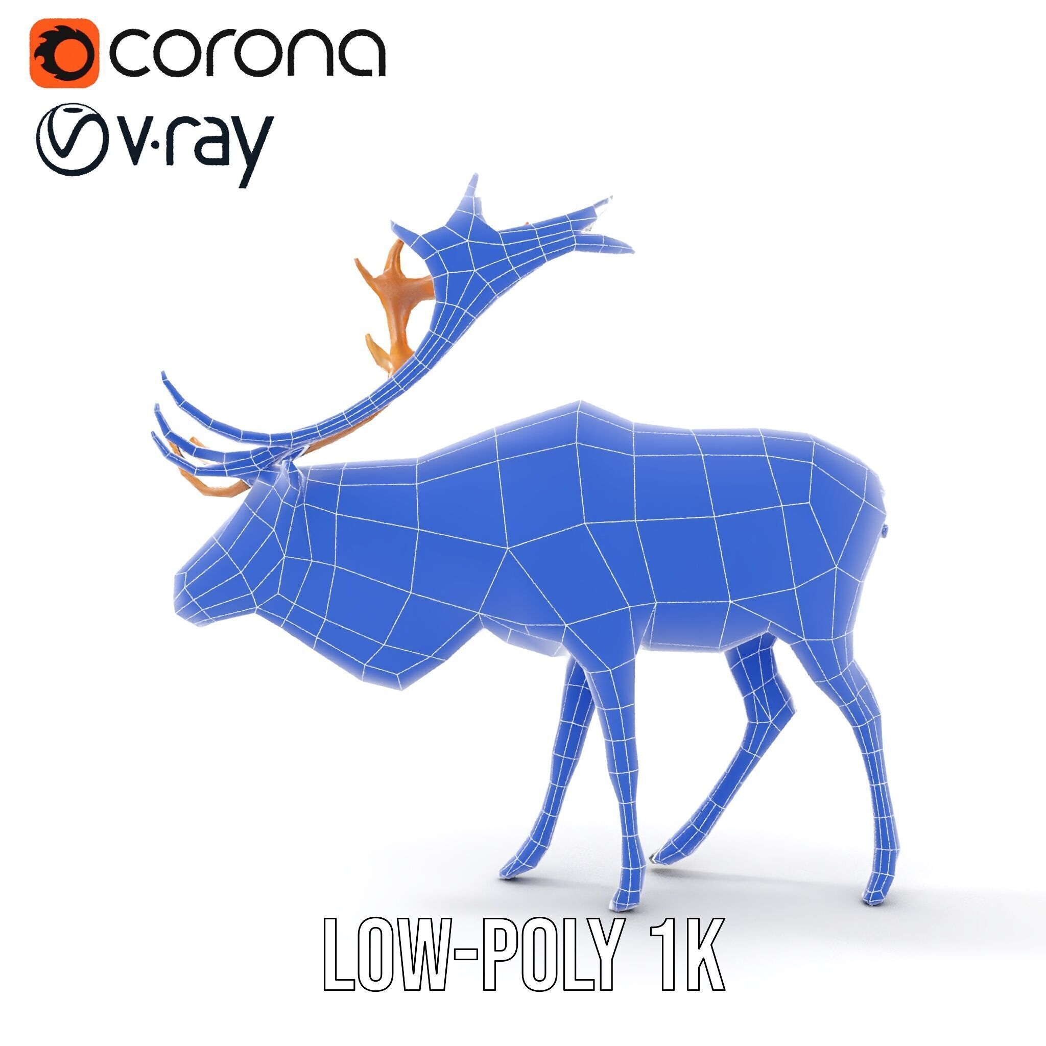 Detailed Reindeer Model Pack Low-poly 3D model_19