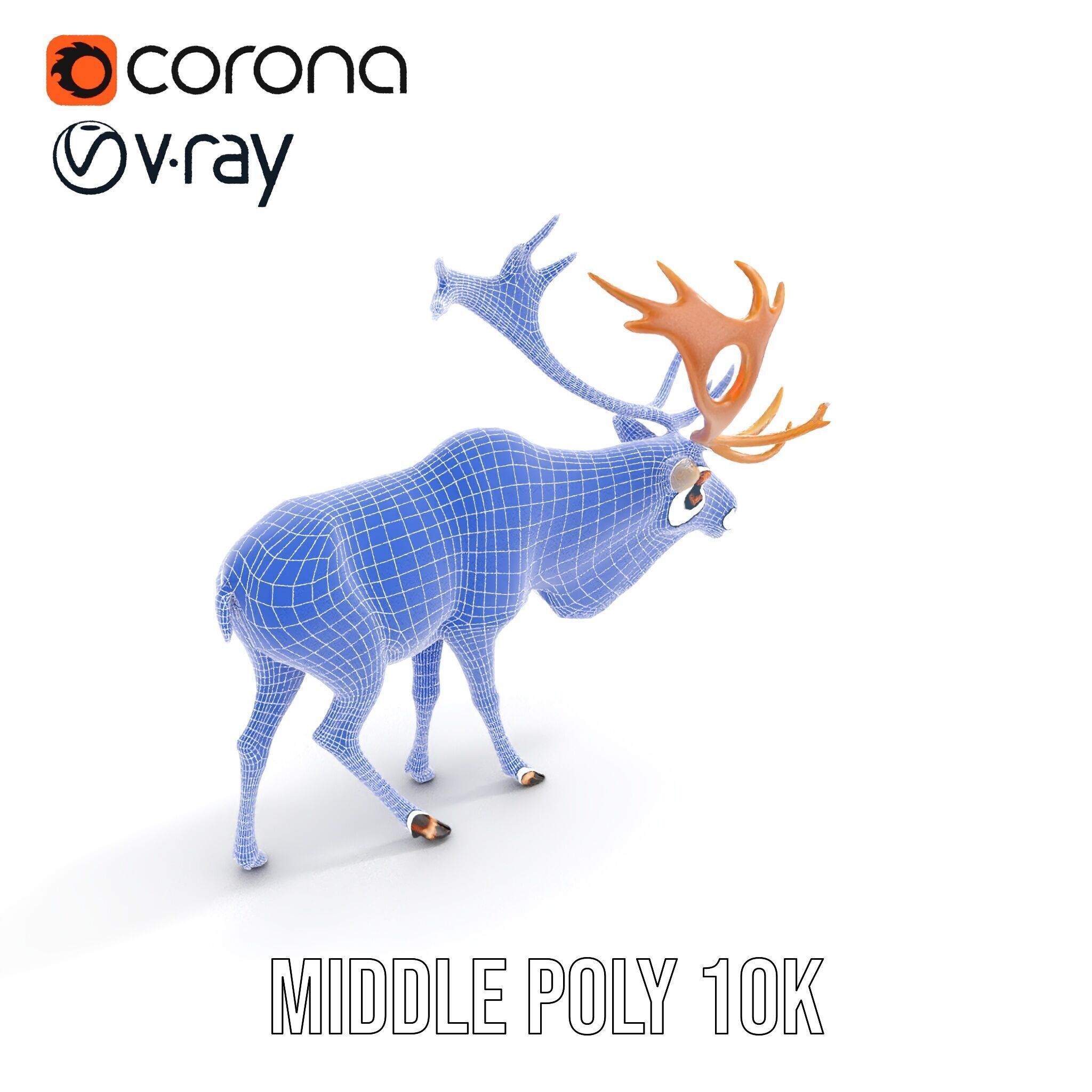 Detailed Reindeer Model Pack Low-poly 3D model_20