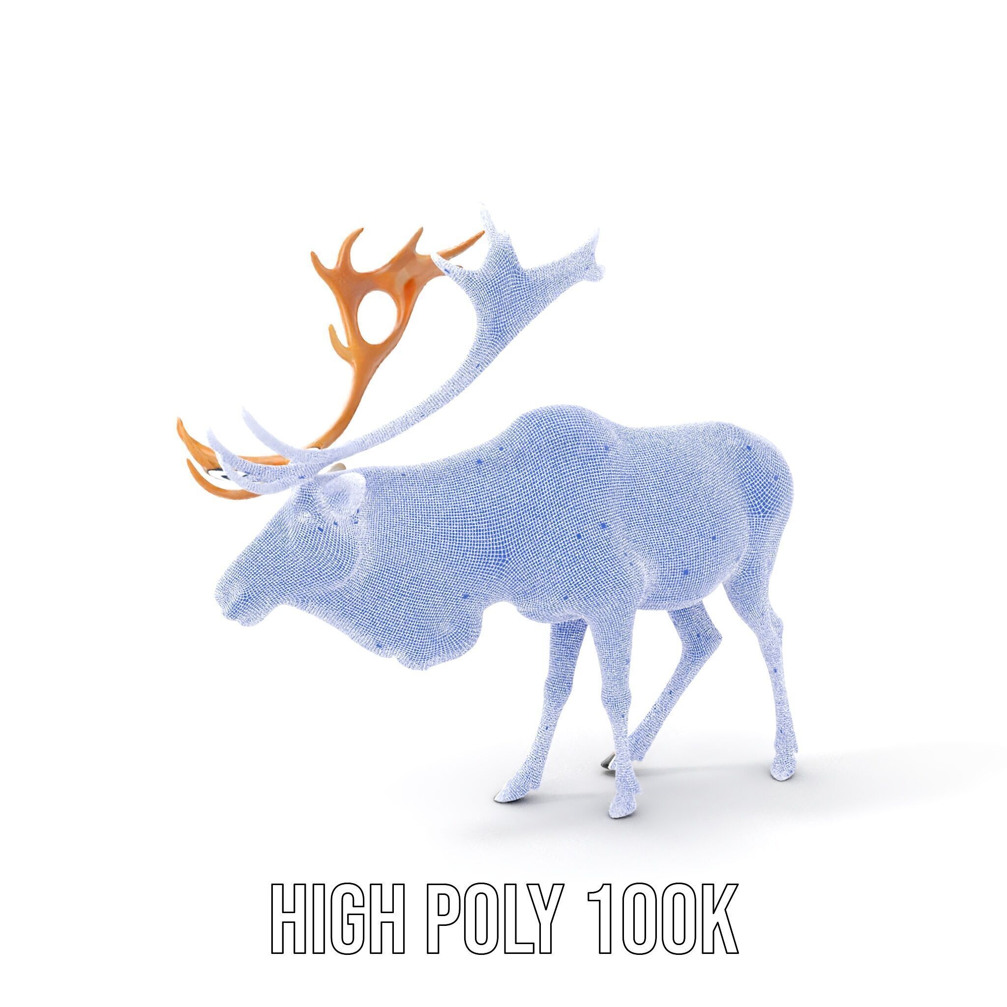 Detailed Reindeer Model Pack Low-poly 3D model_5
