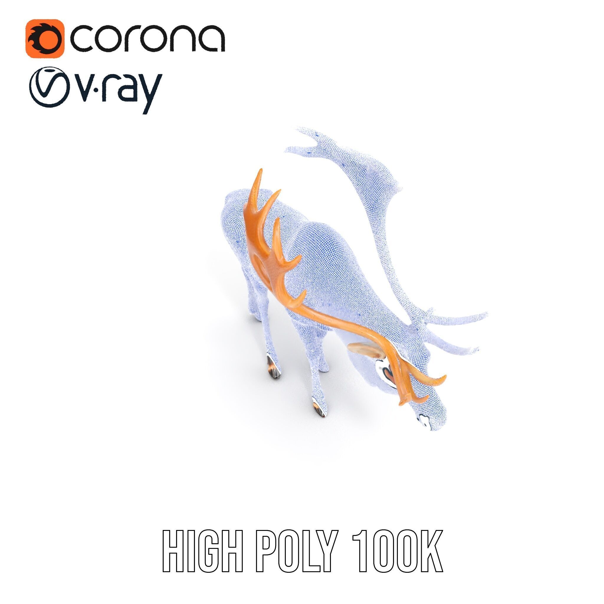 Detailed Reindeer Model Pack Low-poly 3D model_36