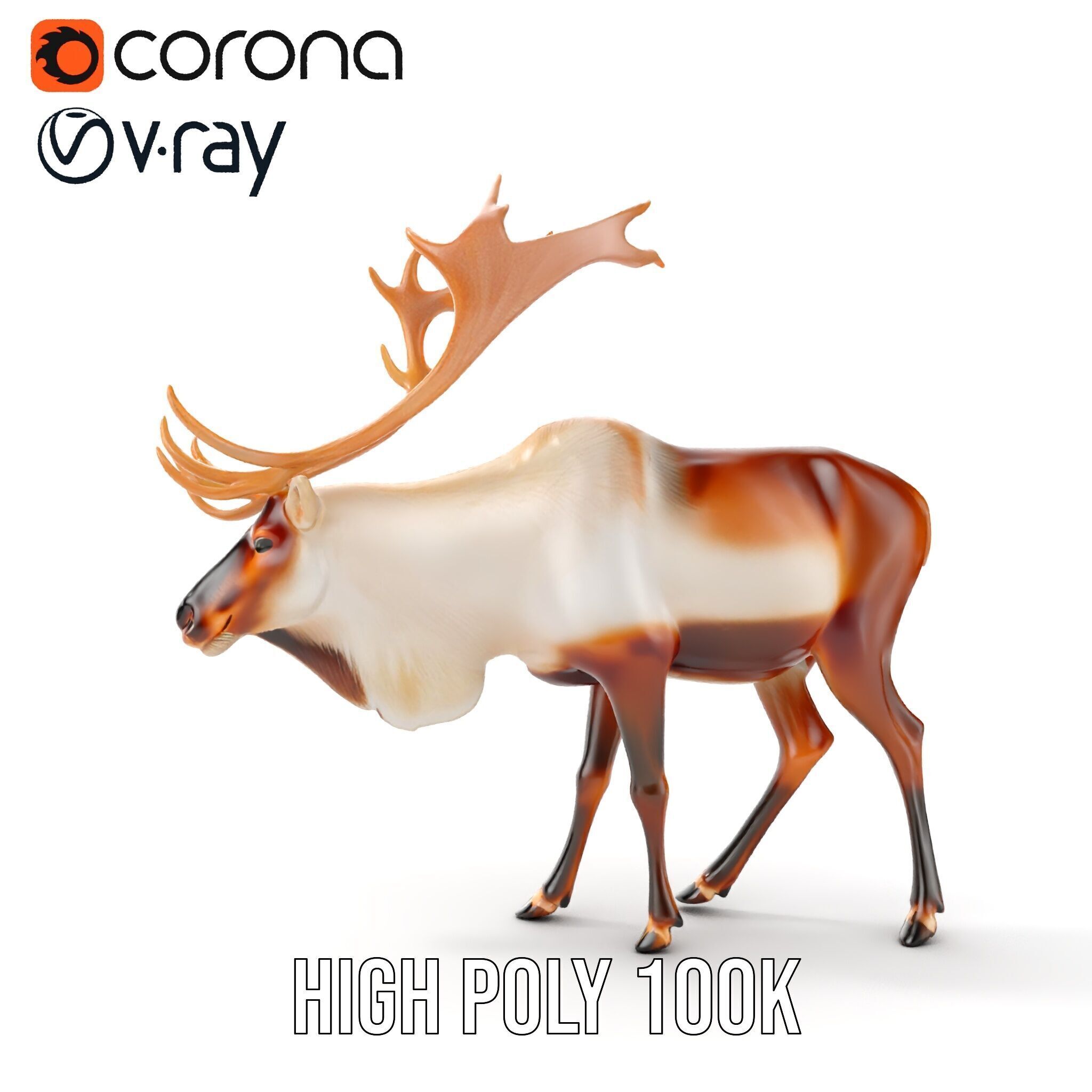 Detailed Reindeer Model Pack Low-poly 3D model_37