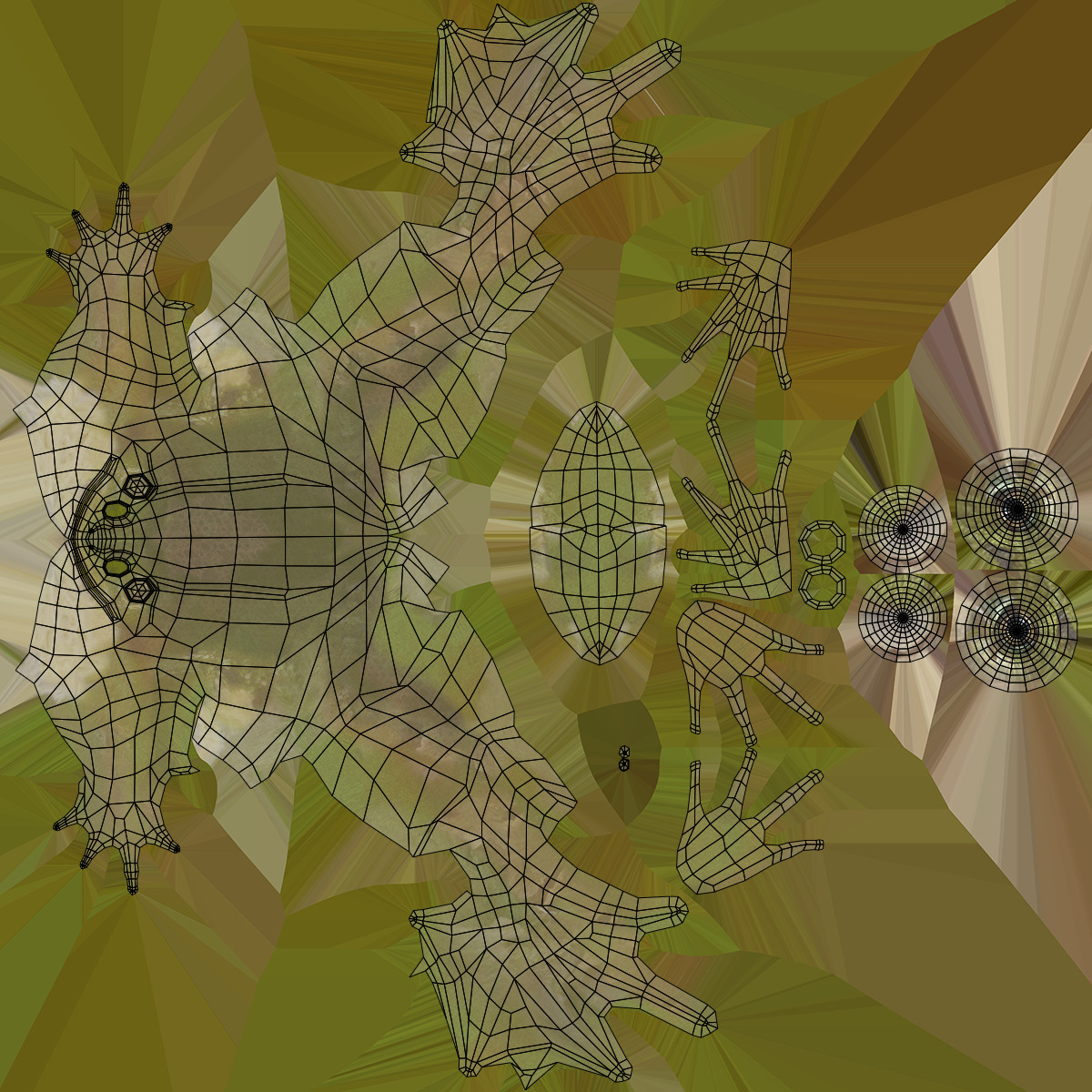 Bullfrog Low-poly 3D model_12