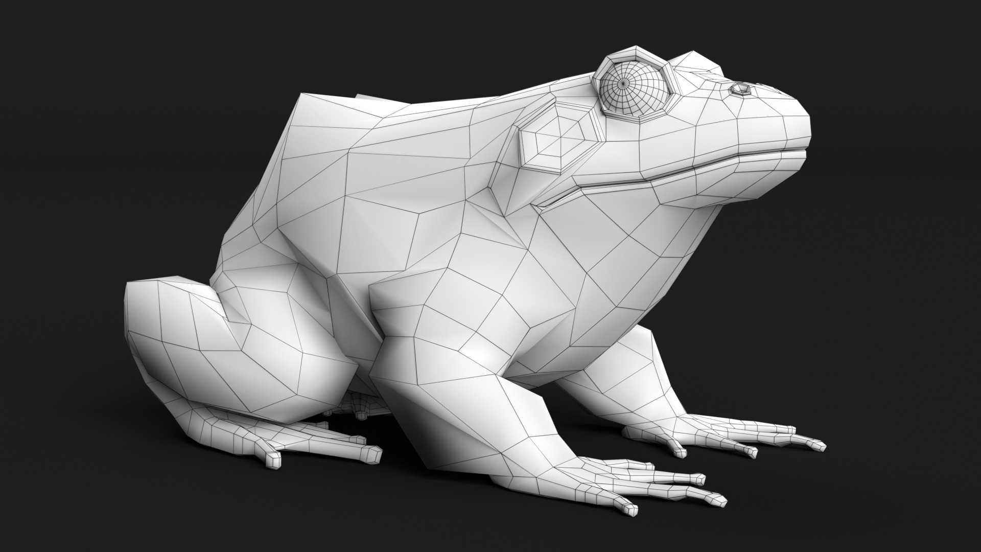 Bullfrog Low-poly 3D model_9