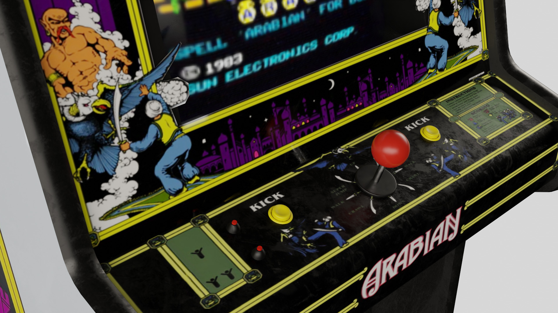 Arabian Arcade Cabinet Retro Low-poly 3D model_3