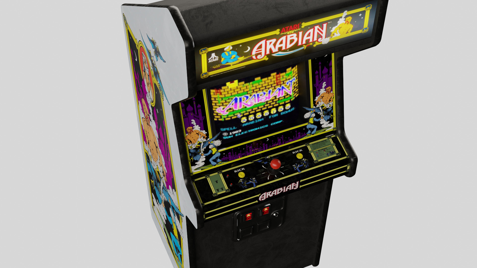 Arabian Arcade Cabinet Retro Low-poly 3D model_1